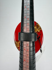 Sobral - Metalique "Munique" Orlando Red Resin Ring ( 005145 ) - Size UK Q / US 8