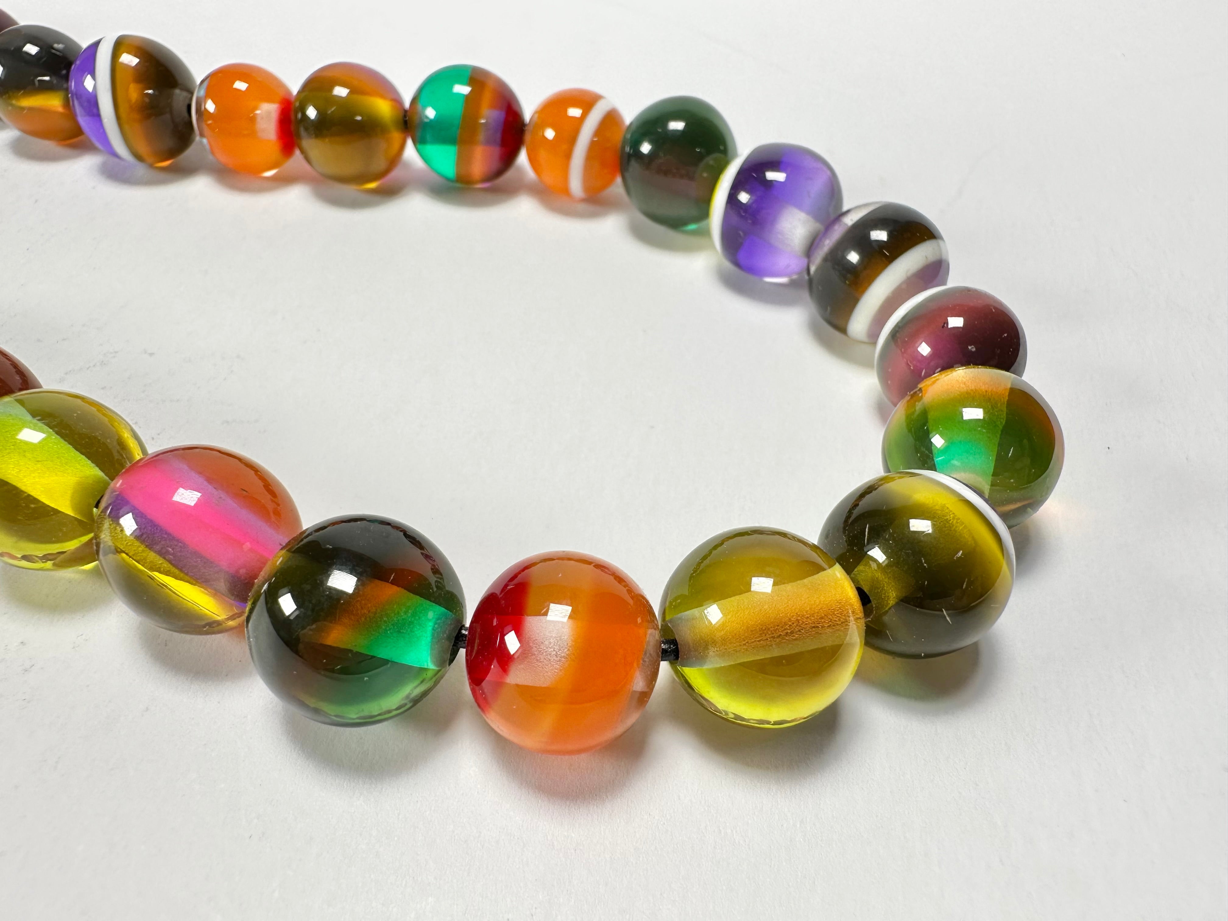 Sobral - Planets "Cosmic Marbles" Studio Creation Resin Necklace ( 000000 )