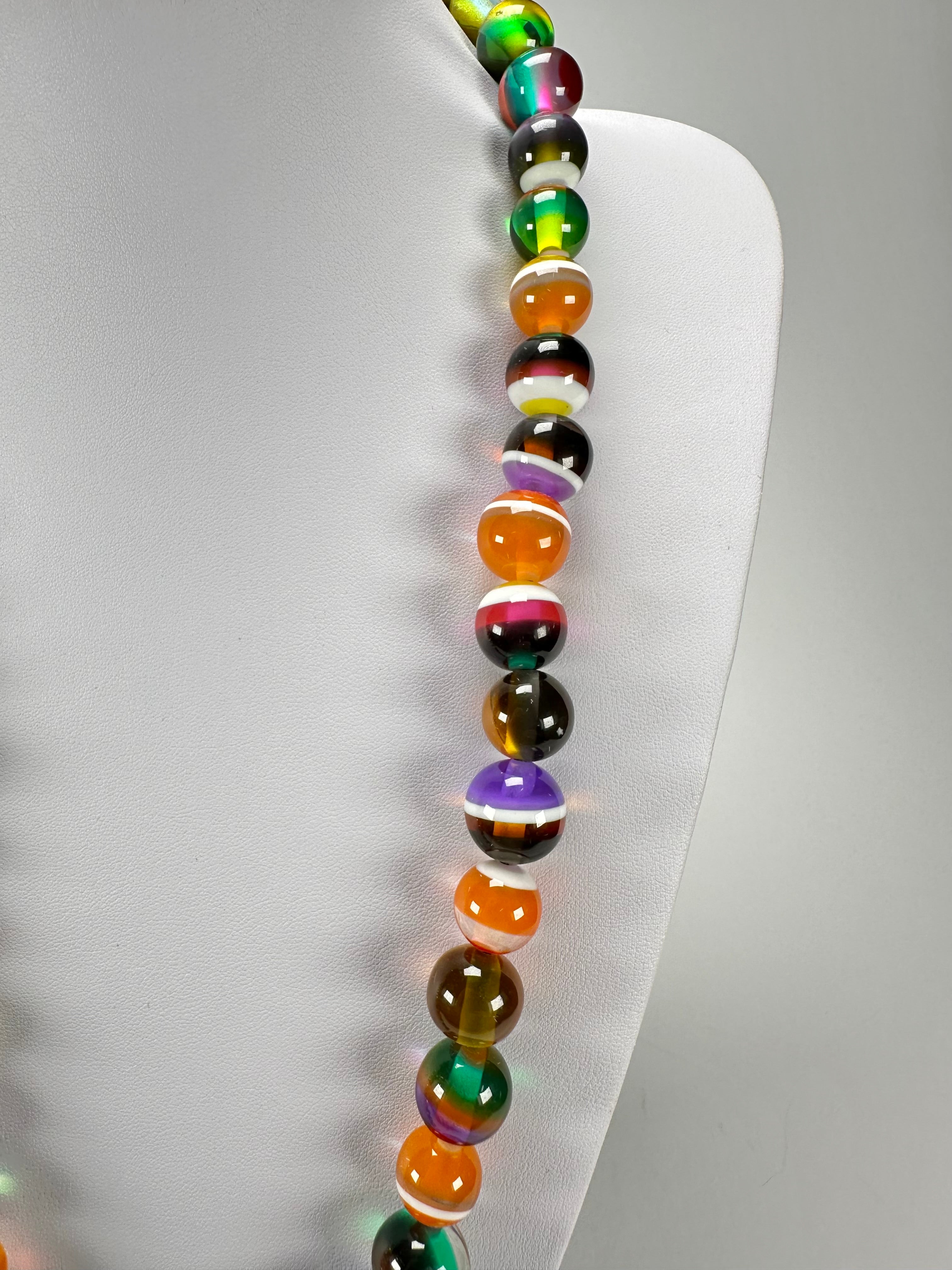Sobral - Planets "Cosmic Marbles" Studio Creation Resin Necklace ( 000000 )