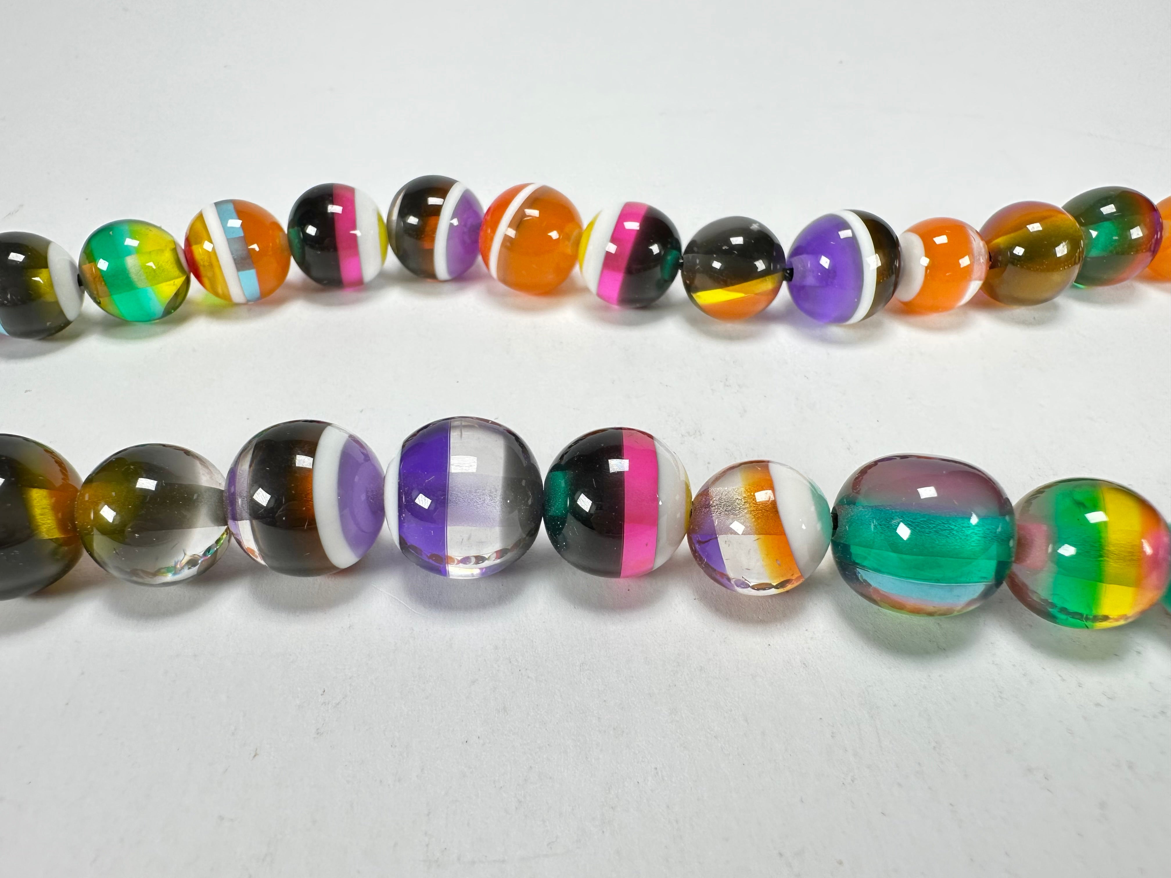 Sobral - Planets "Cosmic Marbles" Studio Creation Resin Necklace ( 000000 )