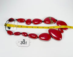 Sobral - Metalique Orlando "Carcassonne" Red Resin Necklace ( 004241 )