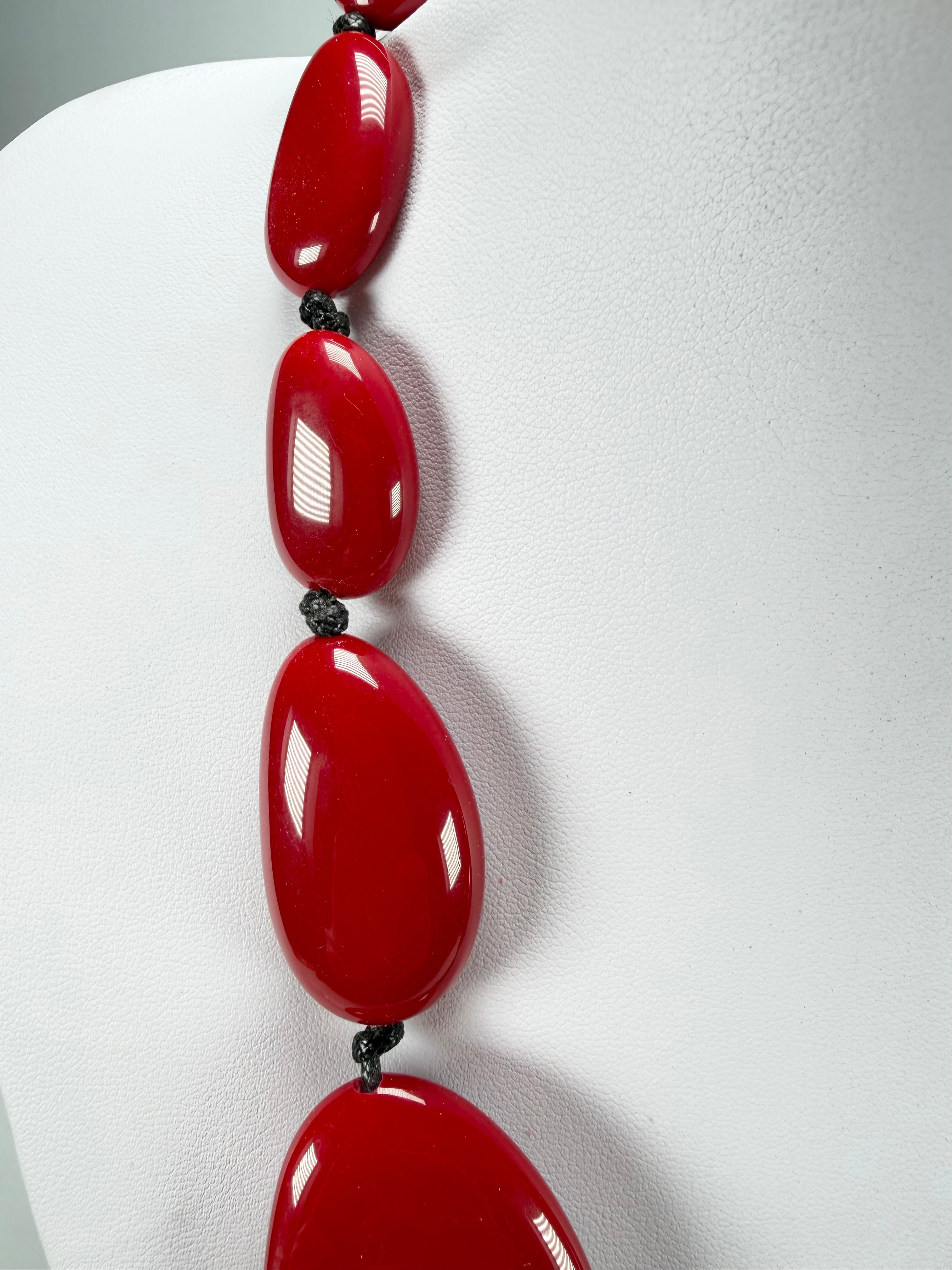 Sobral - Metalique Orlando "Carcassonne" Red Resin Necklace ( 004241 )