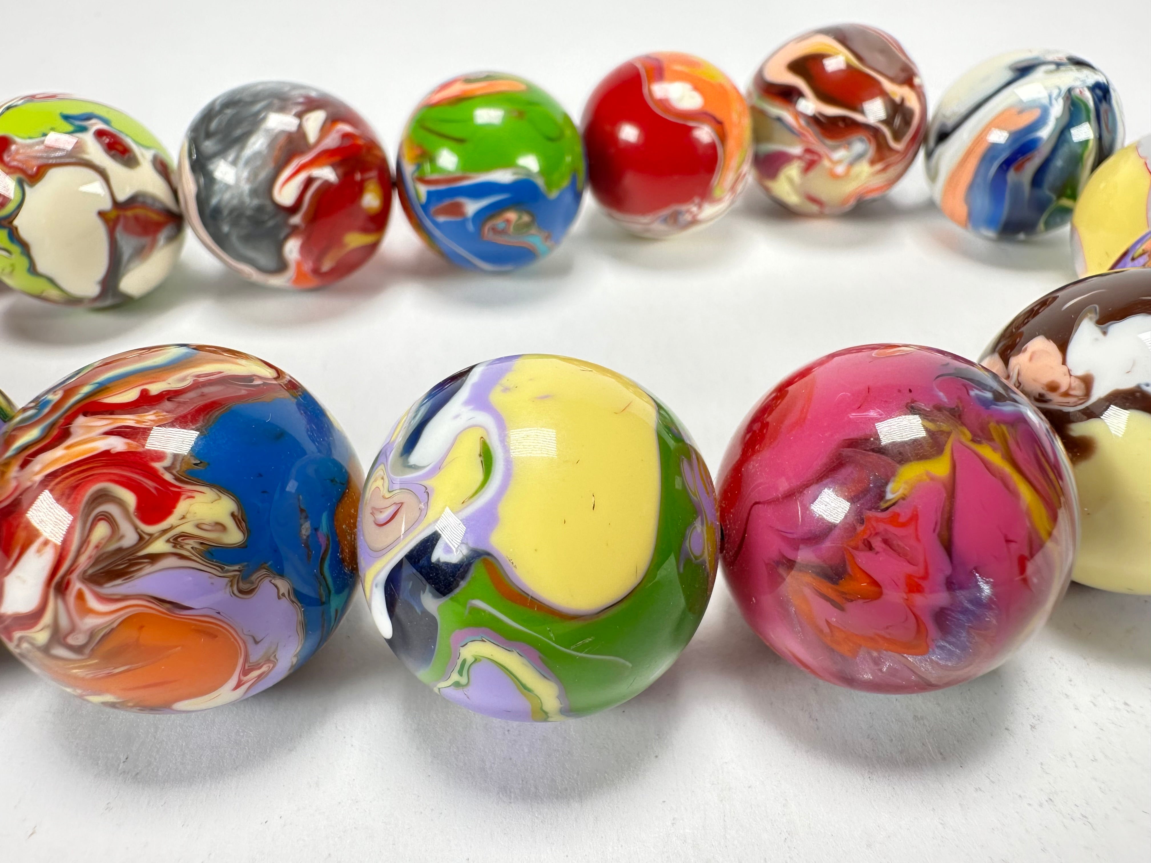 Sobral - Planets "Cluster" Studio Creation Pollock Resin Necklace ( 000000 )