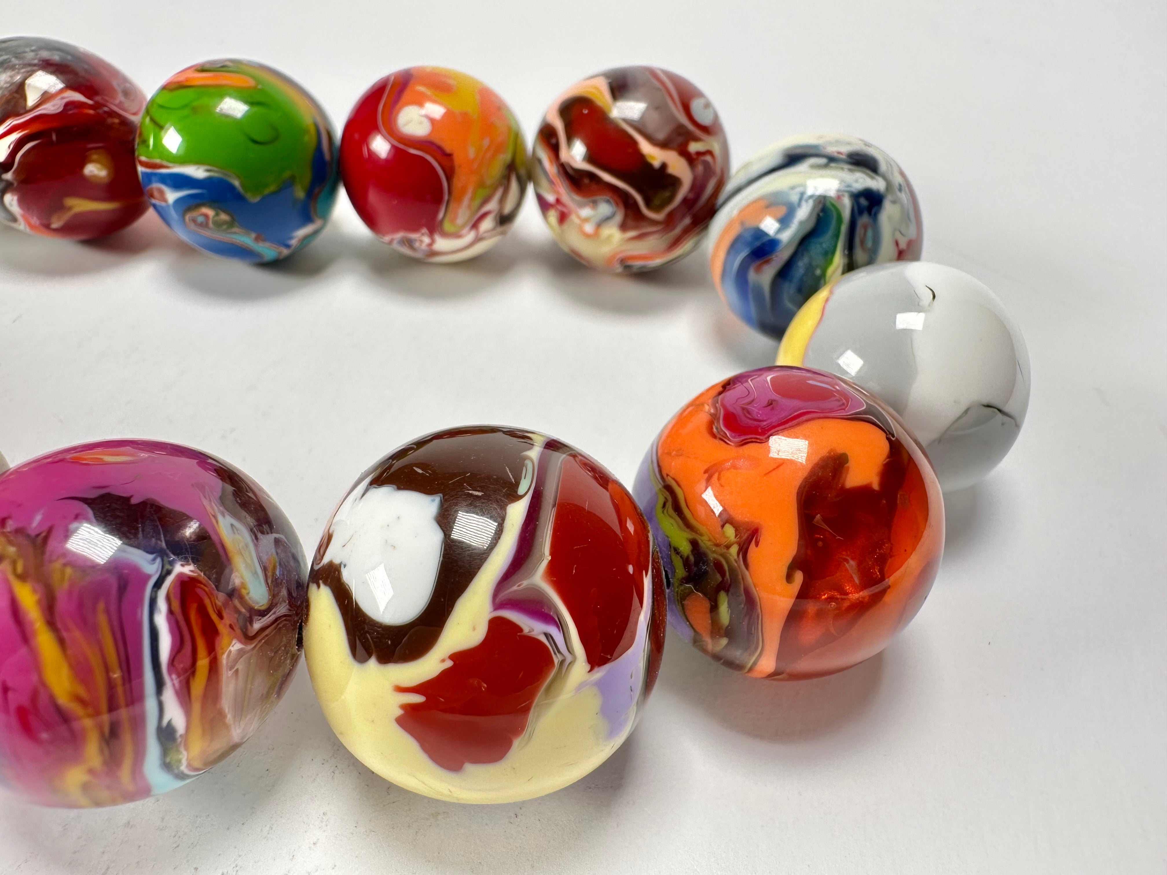 Sobral - Planets "Cluster" Studio Creation Pollock Resin Necklace ( 000000 )