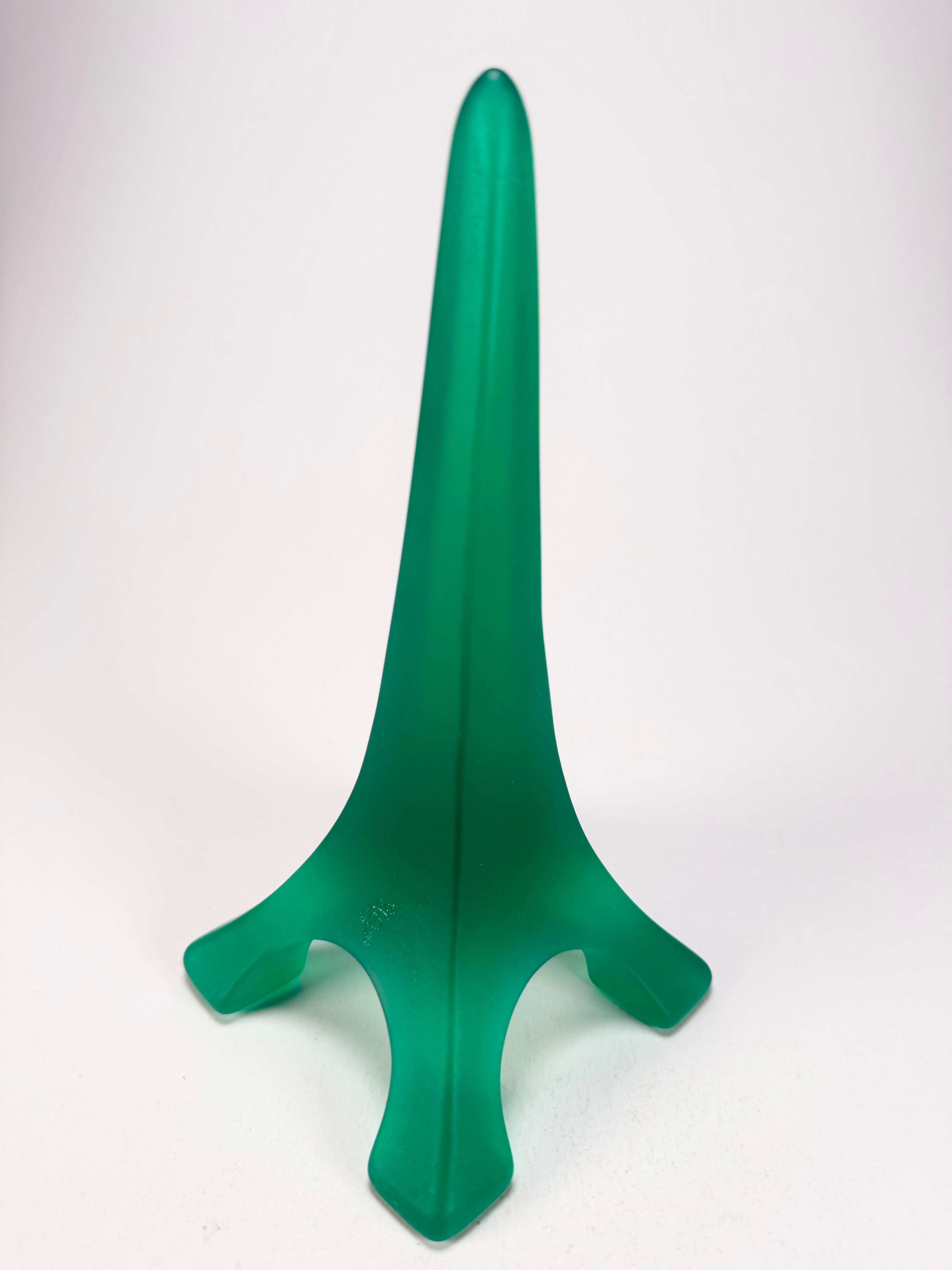 Sobral - Landmark "Eiffel Tower" Green Frost Large 18cm Statue Ornament ( 000745 )