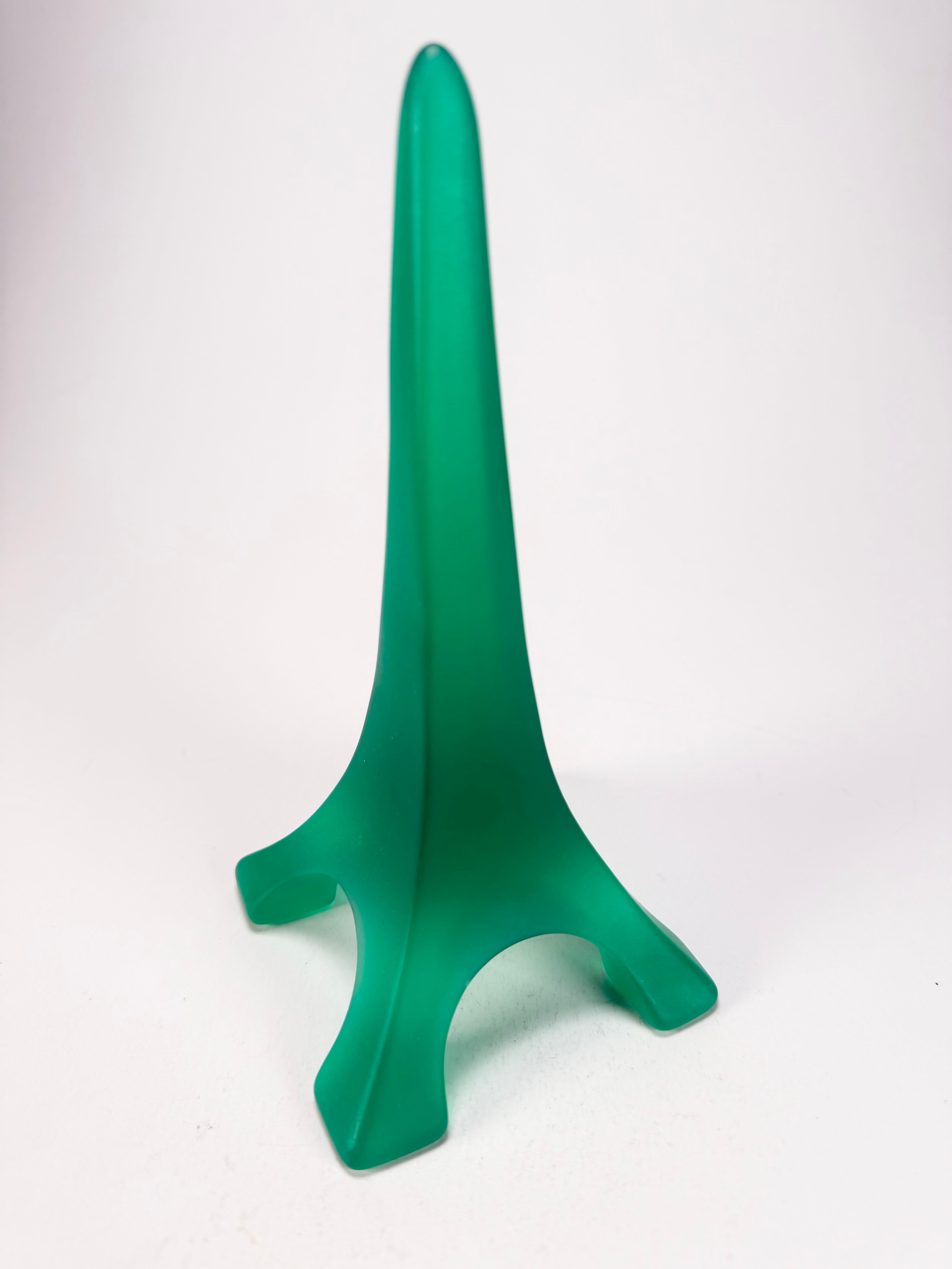 Sobral - Landmark "Eiffel Tower" Green Frost Large 18cm Statue Ornament ( 000745 )