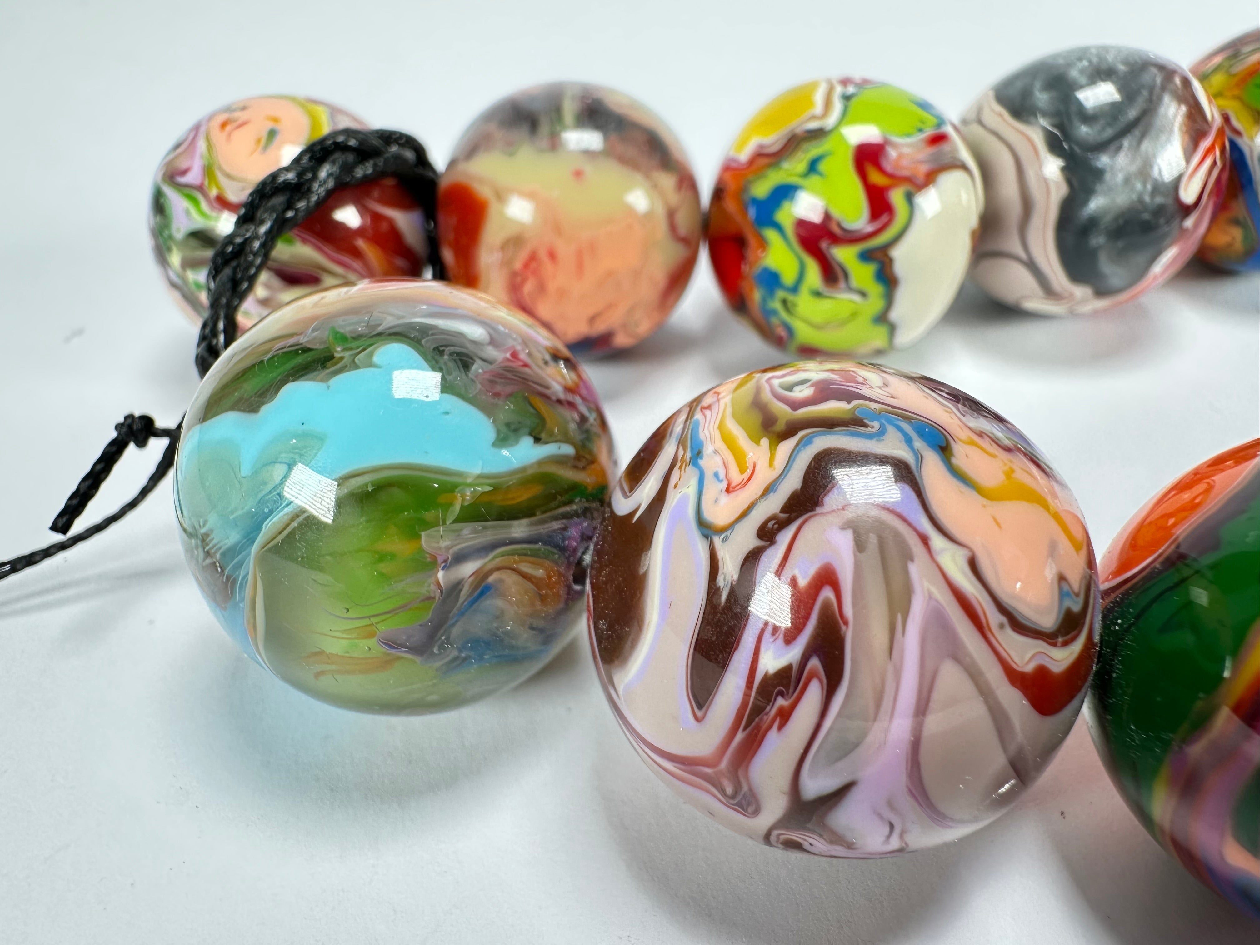Sobral - Planets "Cluster" Studio Creation Pollock Resin Necklace ( 000000 )