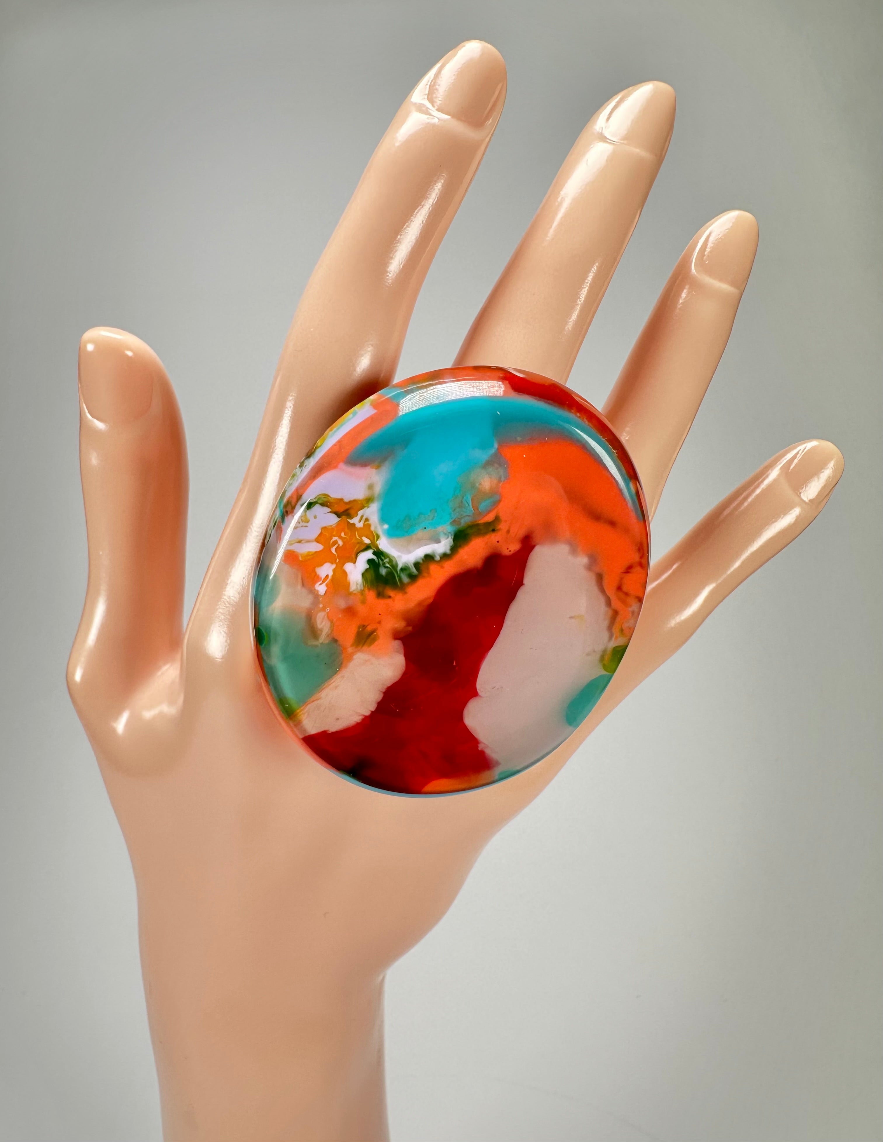Sobral - Multi-Colour "Munique" K.Polido Resin Ring ( 005145 ) - Size UK N / US 6.5