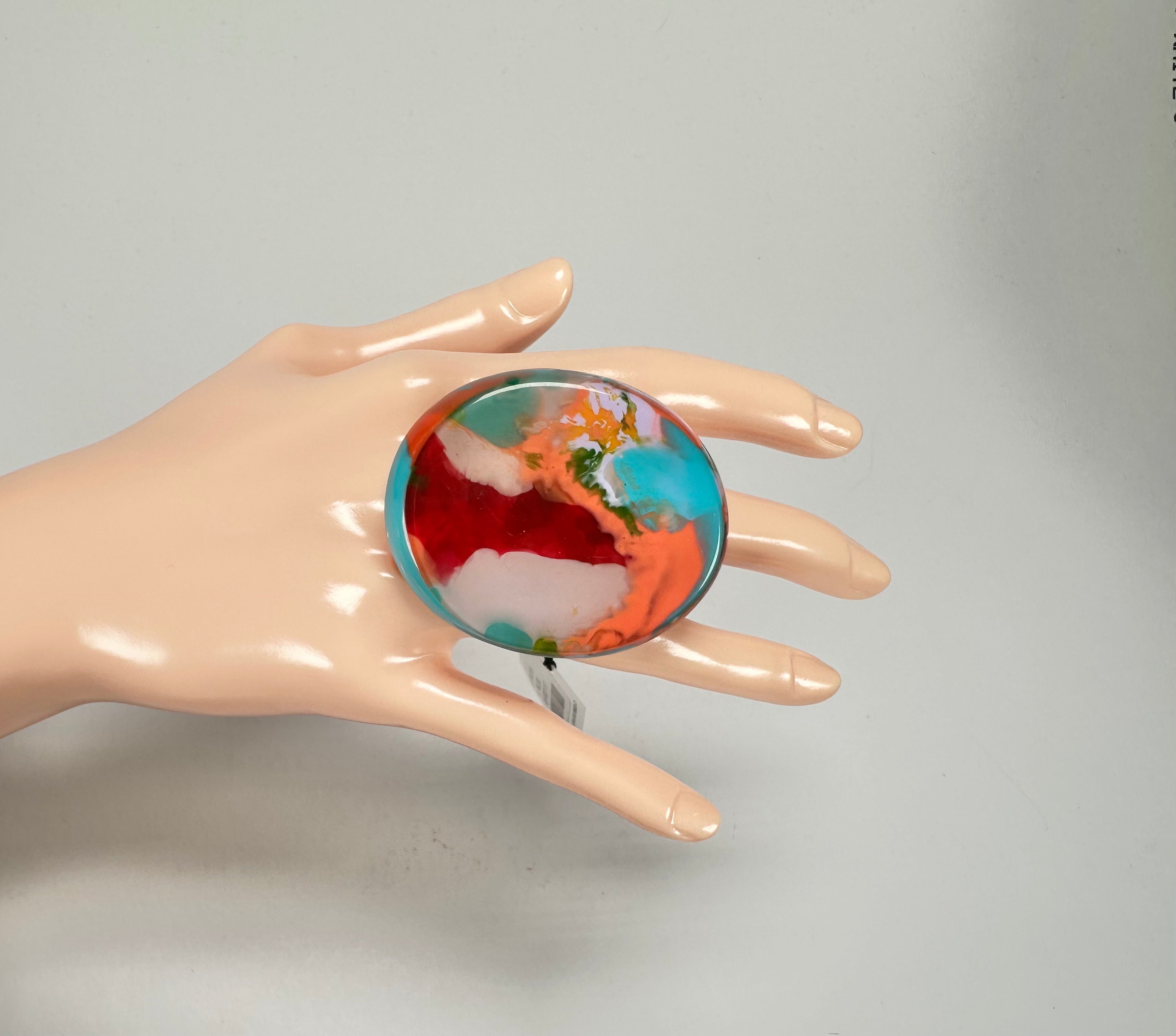 Sobral - Multi-Colour "Munique" K.Polido Resin Ring ( 005145 ) - Size UK N / US 6.5