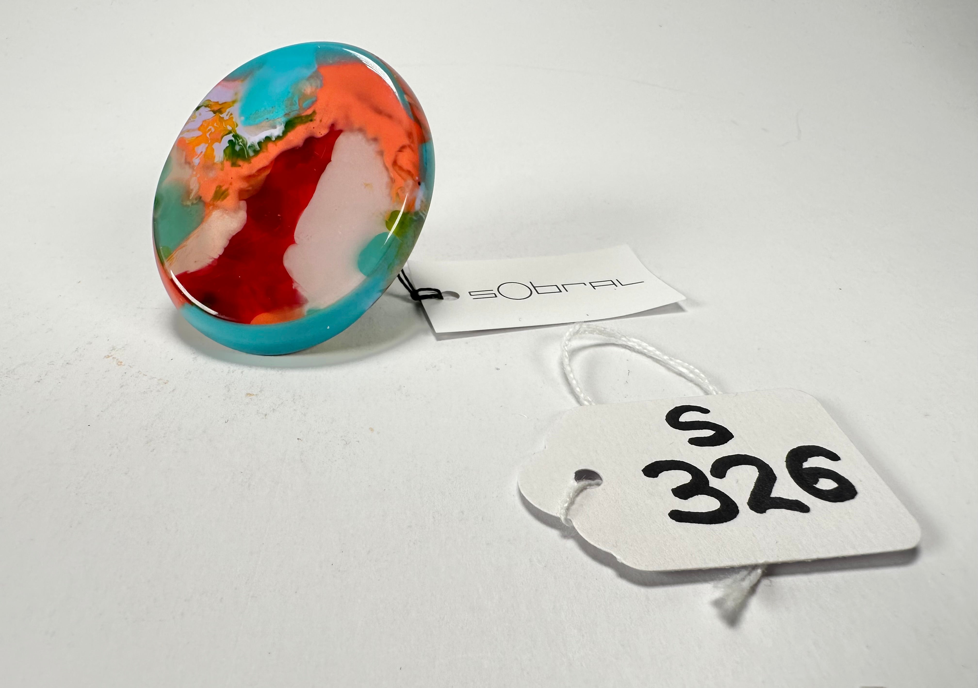 Sobral - Multi-Colour "Munique" K.Polido Resin Ring ( 005145 ) - Size UK N / US 6.5