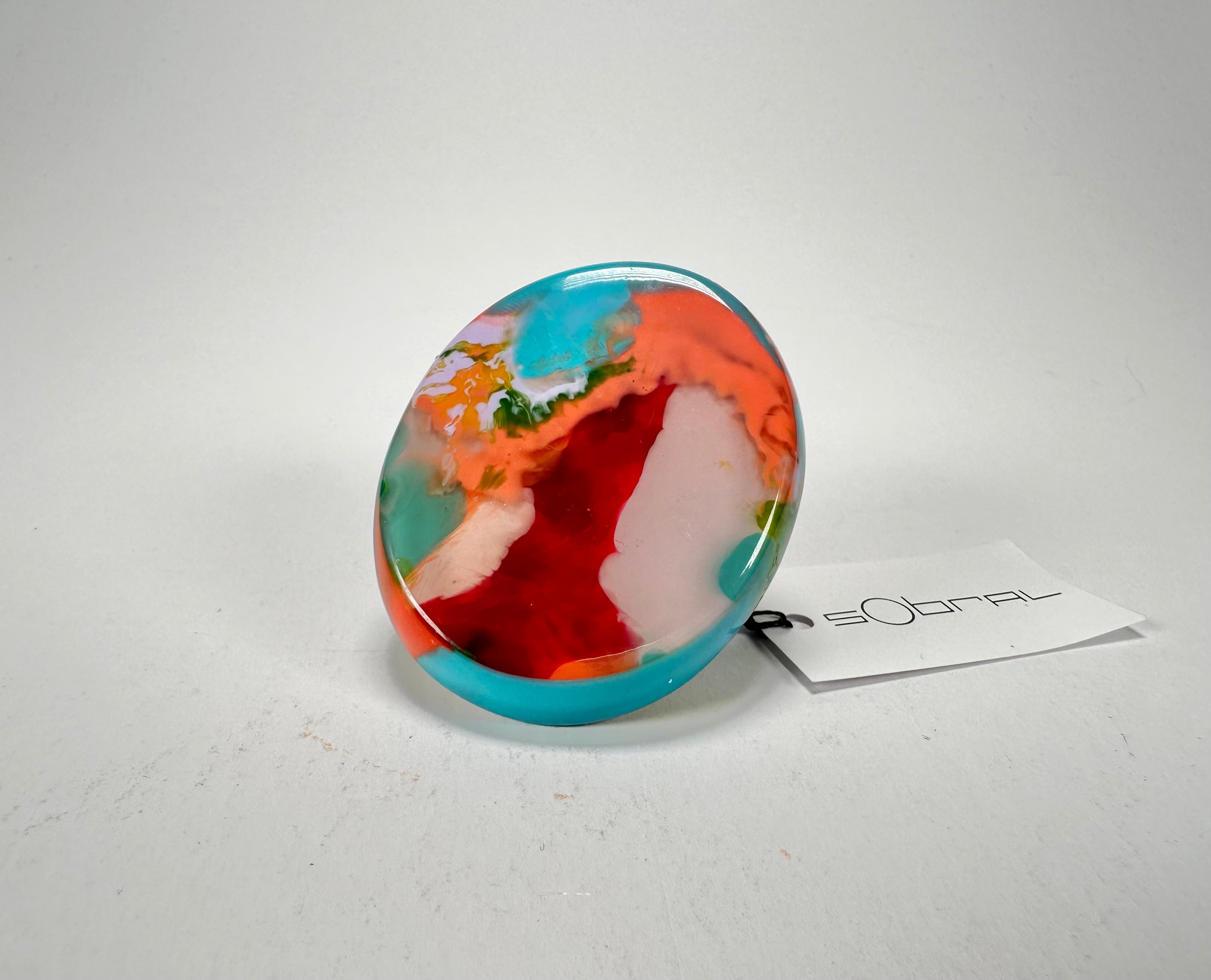 Sobral - Multi-Colour "Munique" K.Polido Resin Ring ( 005145 ) - Size UK N / US 6.5