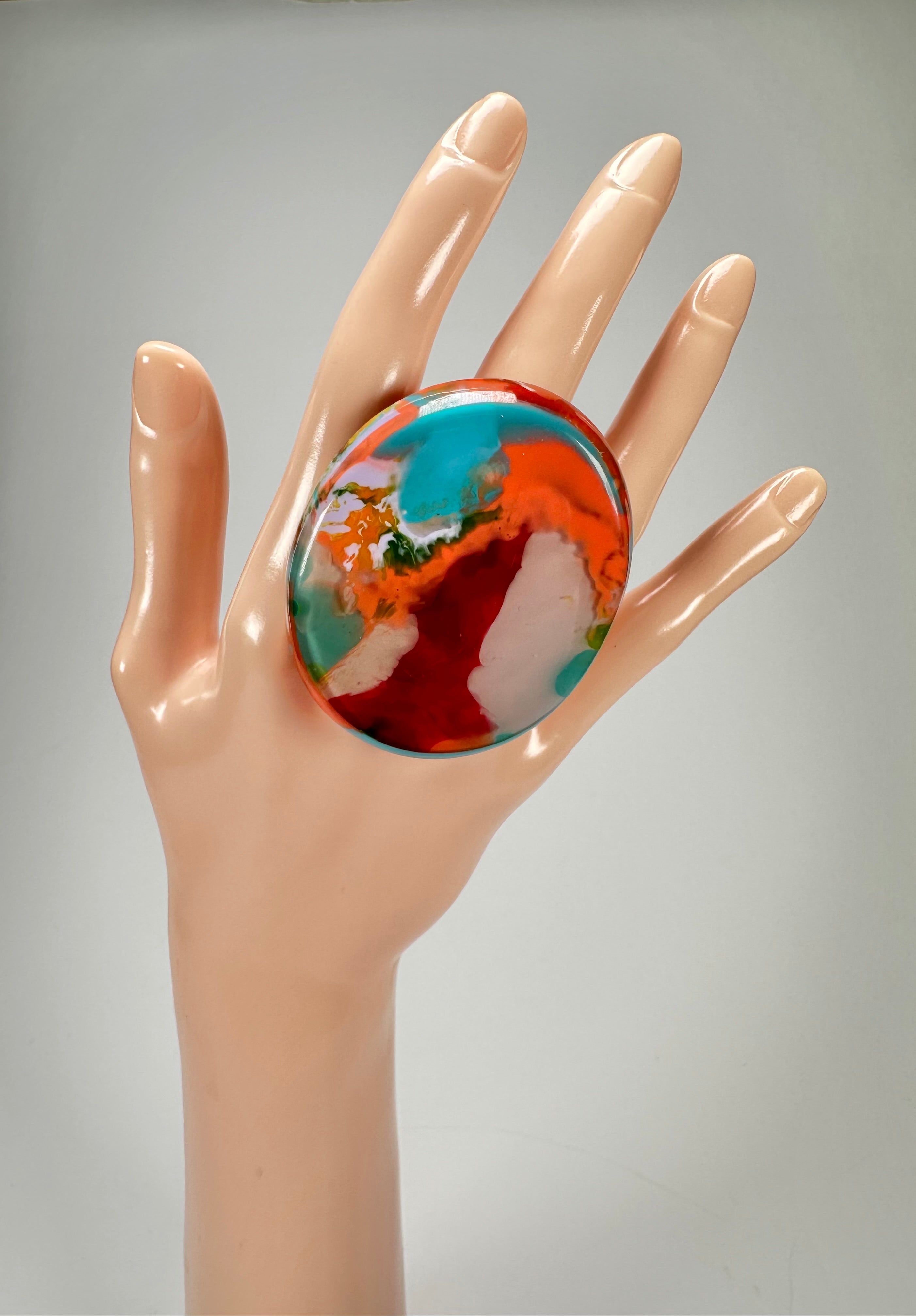 Sobral - Multi-Colour "Munique" K.Polido Resin Ring ( 005145 ) - Size UK N / US 6.5