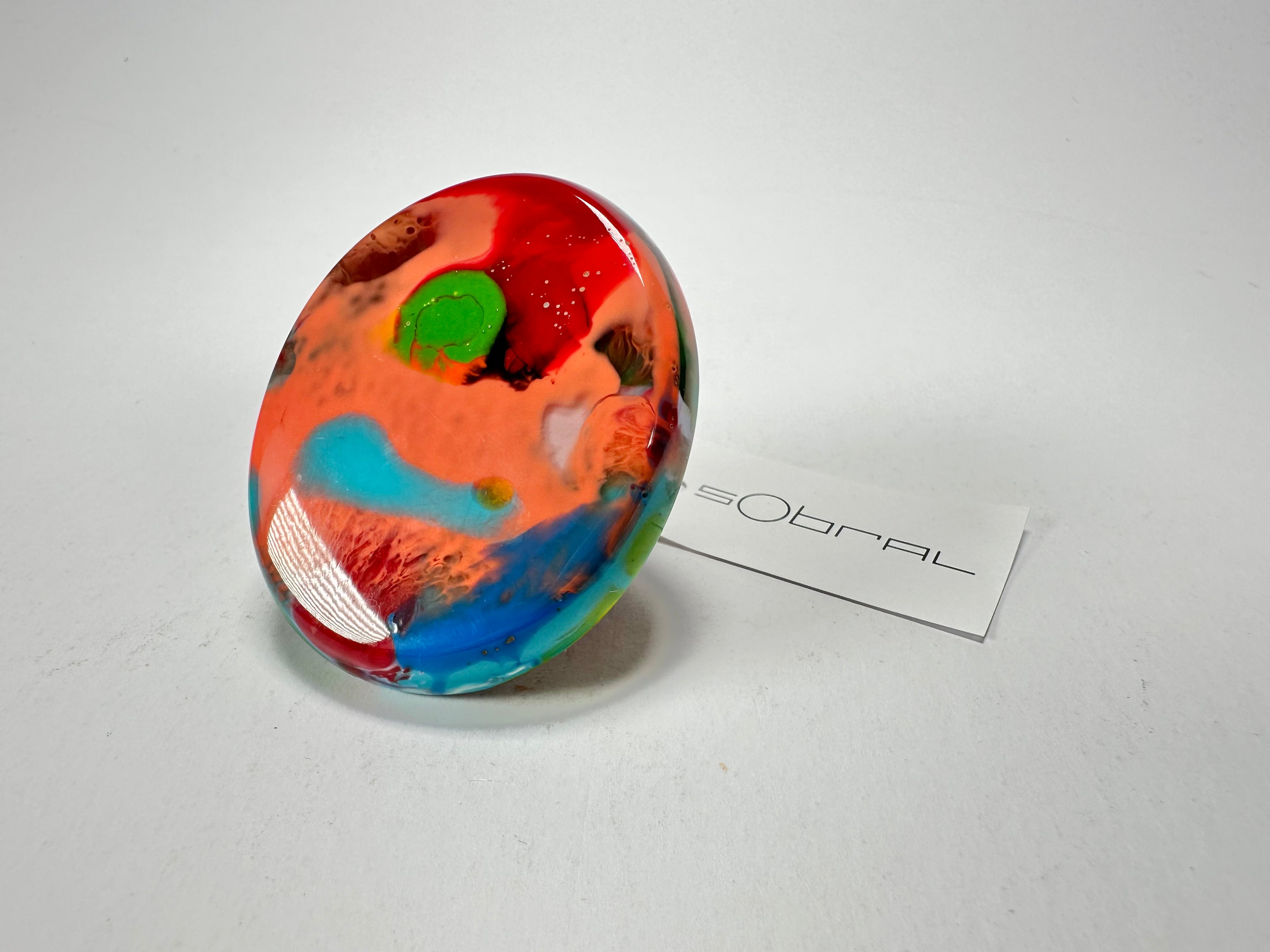 Sobral - Multi-Colour "Munique" K.Polido Resin Ring ( 005145 ) - Size UK N / US 6.5