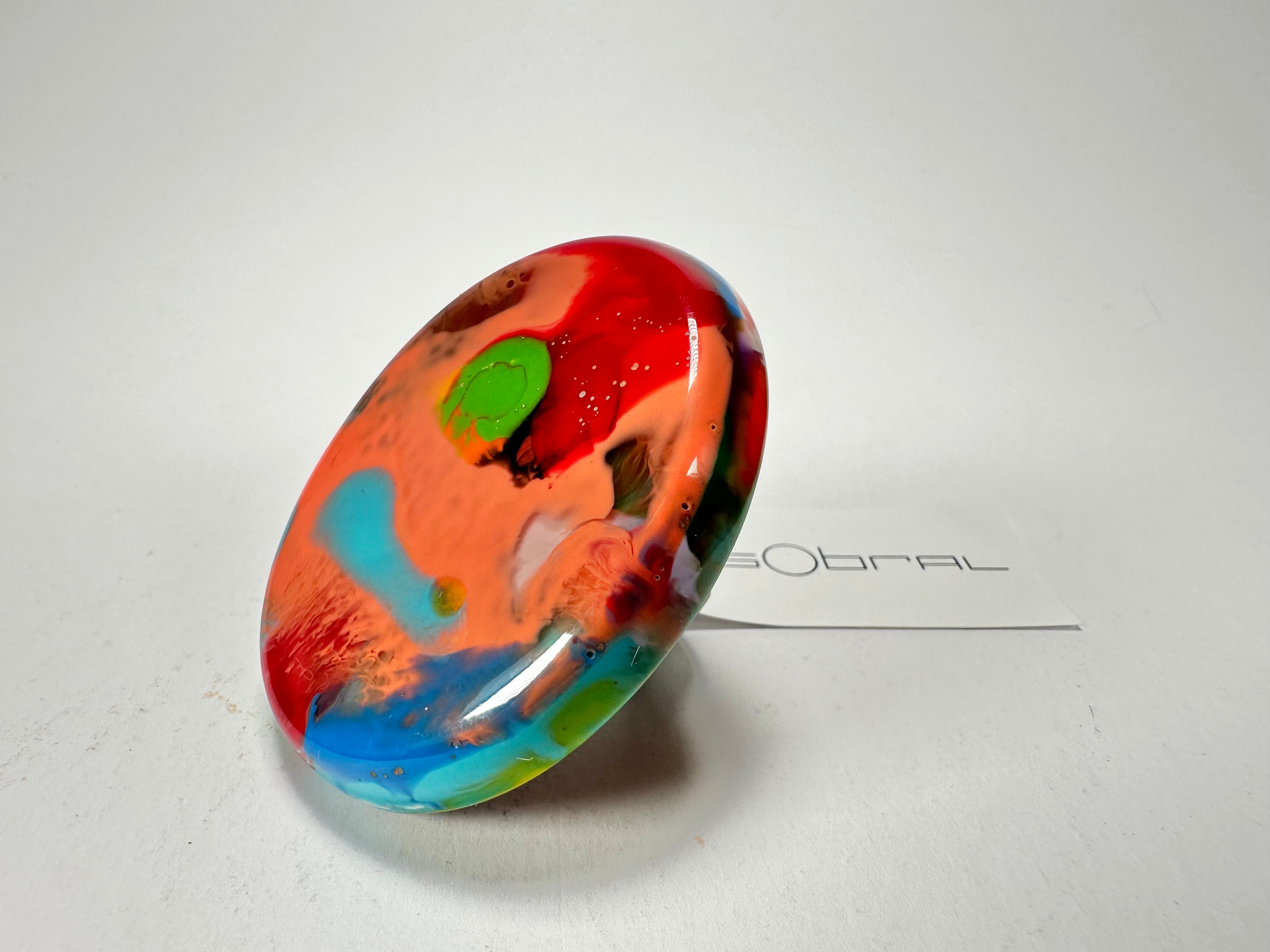 Sobral - Multi-Colour "Munique" K.Polido Resin Ring ( 005145 ) - Size UK N / US 6.5