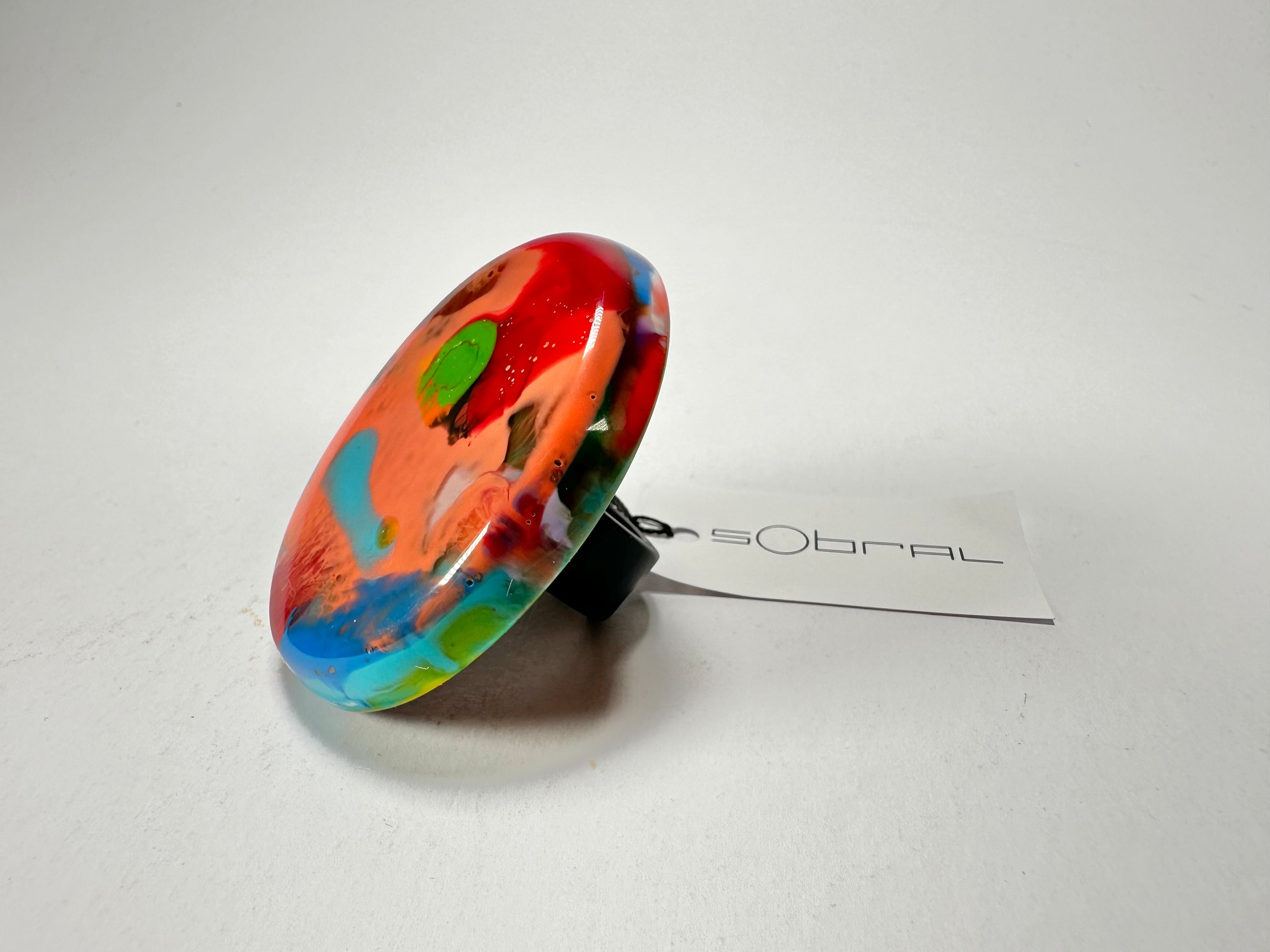 Sobral - Multi-Colour "Munique" K.Polido Resin Ring ( 005145 ) - Size UK N / US 6.5