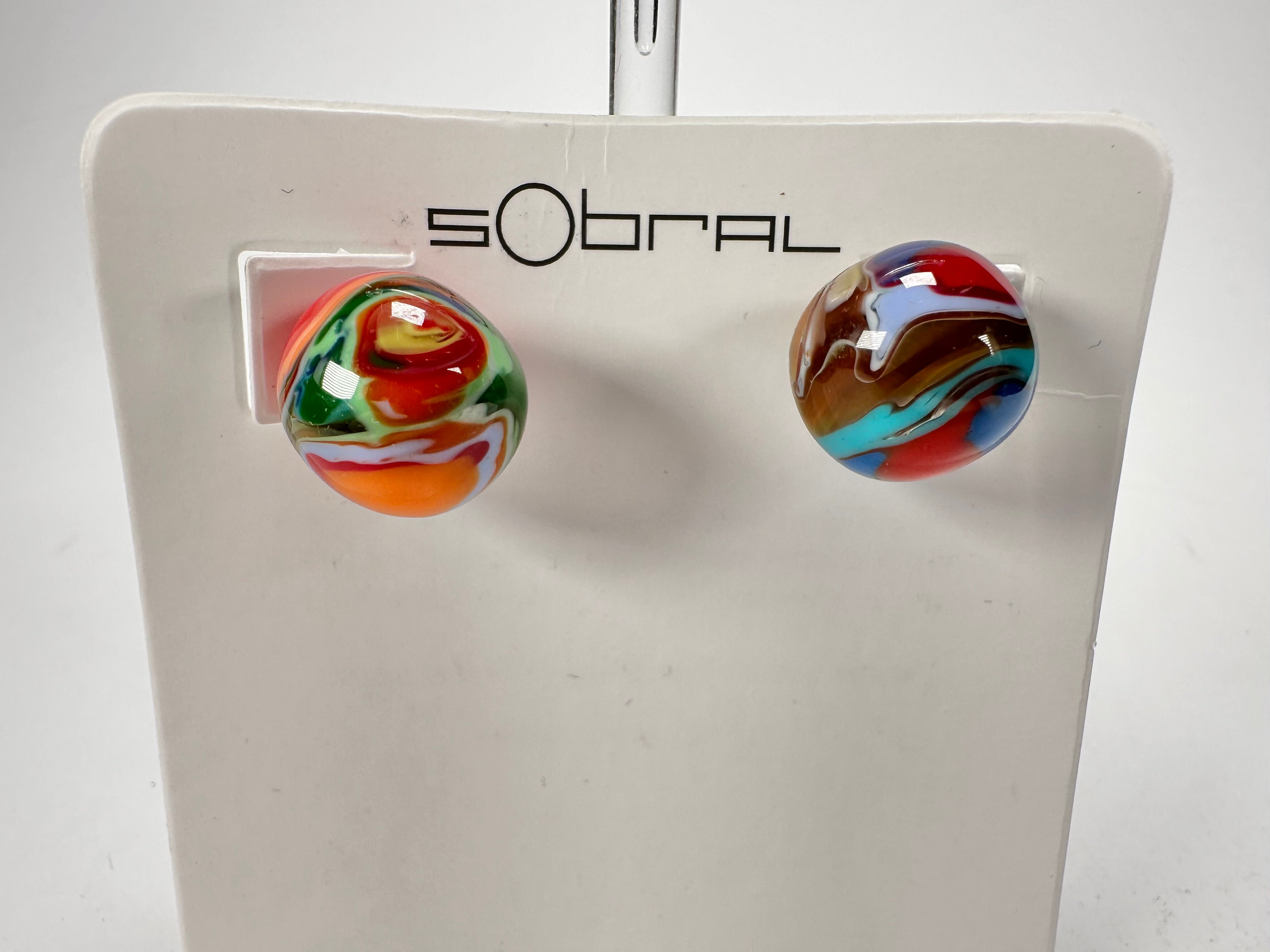 Sobral - Planets "Orbitalis" Pollock Resin Earrings ( 005456 )