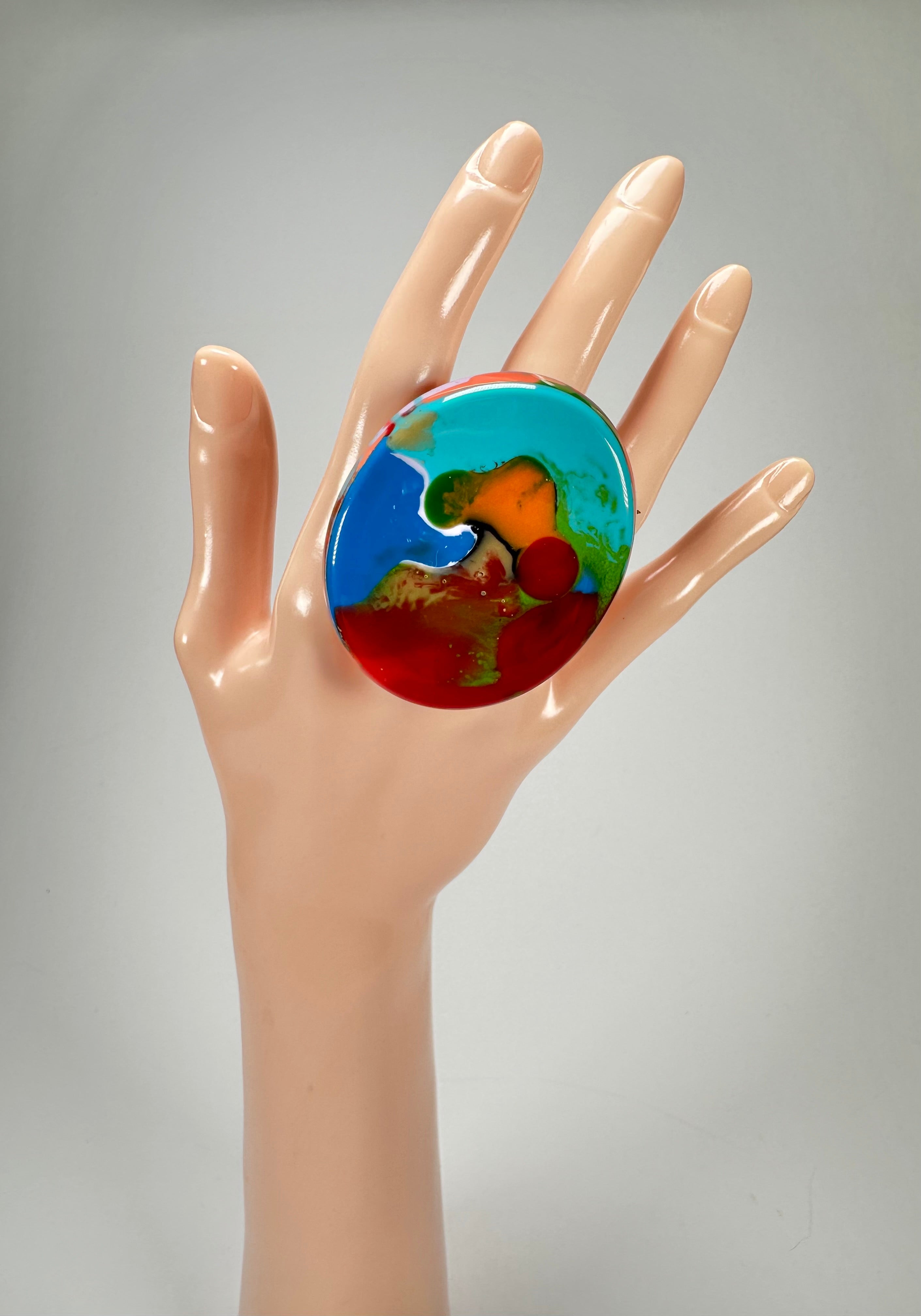 Sobral - Multi-Colour "Munique" K.Polido Resin Ring ( 005145 ) - Size UK P / US 7.5