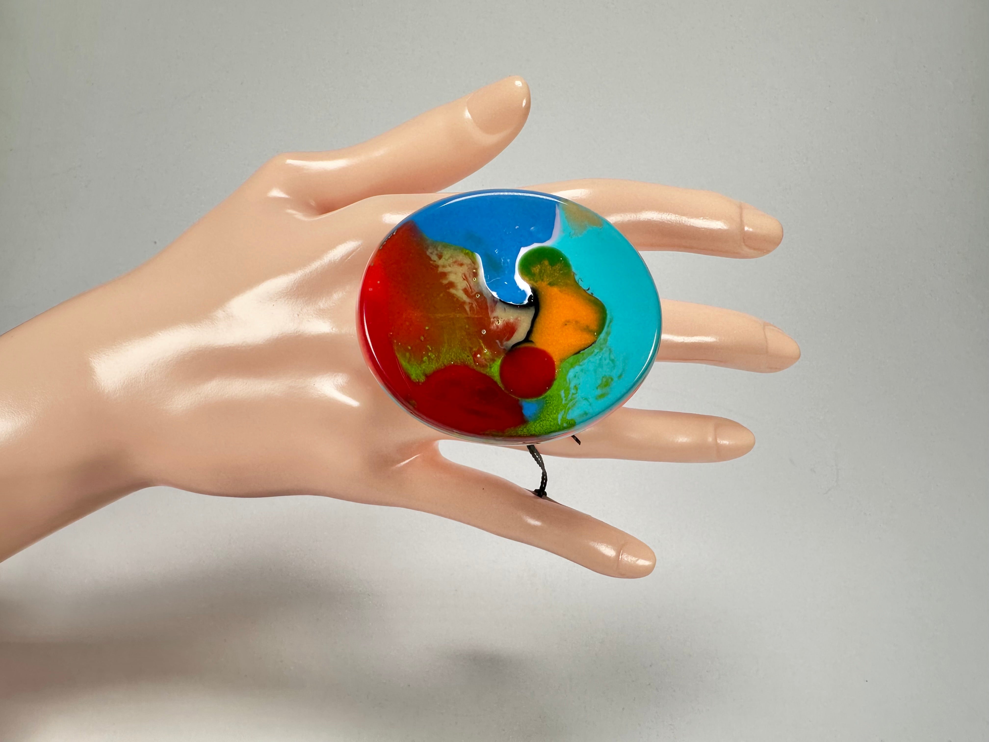 Sobral - Multi-Colour "Munique" K.Polido Resin Ring ( 005145 ) - Size UK P / US 7.5