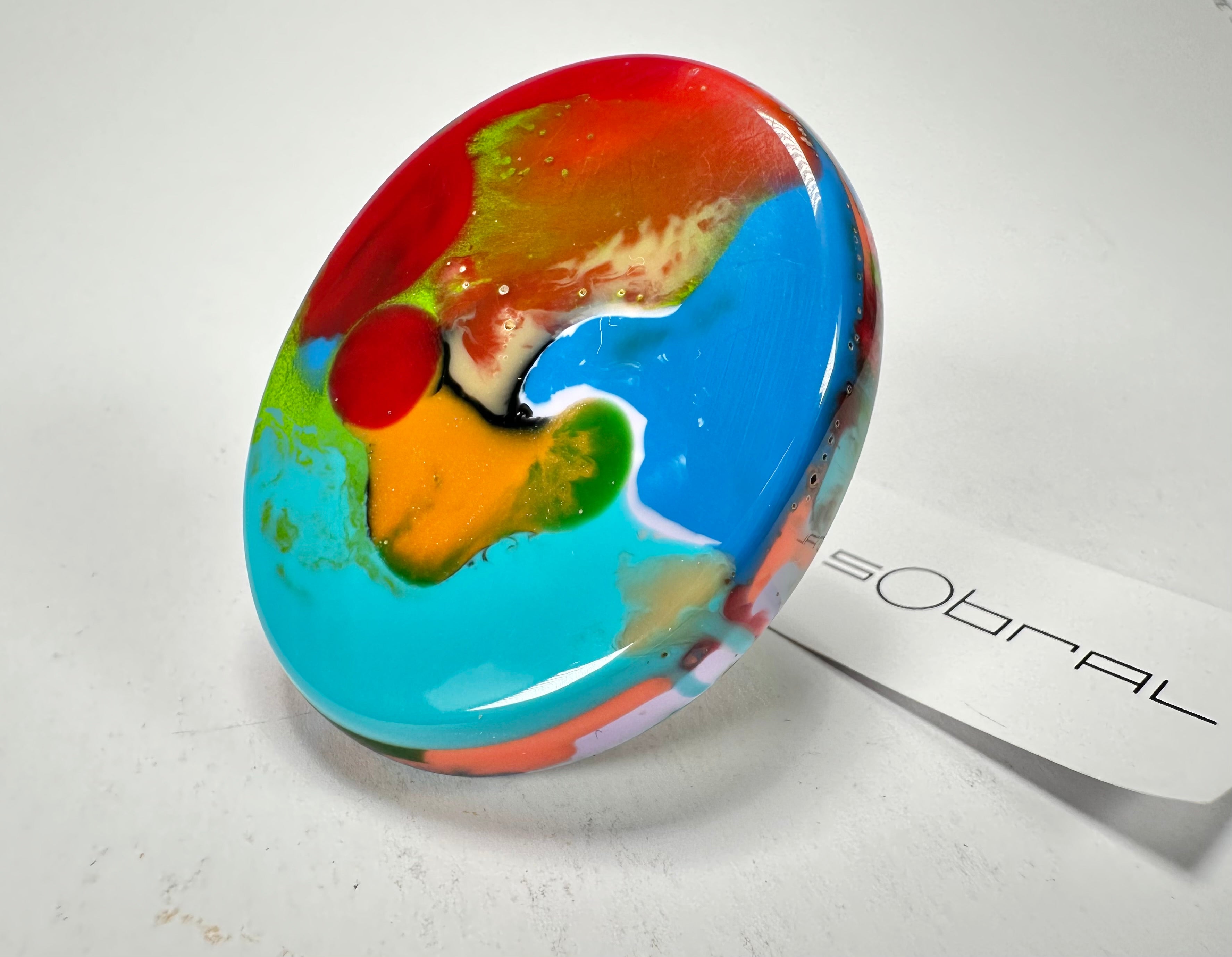 Sobral - Multi-Colour "Munique" K.Polido Resin Ring ( 005145 ) - Size UK P / US 7.5