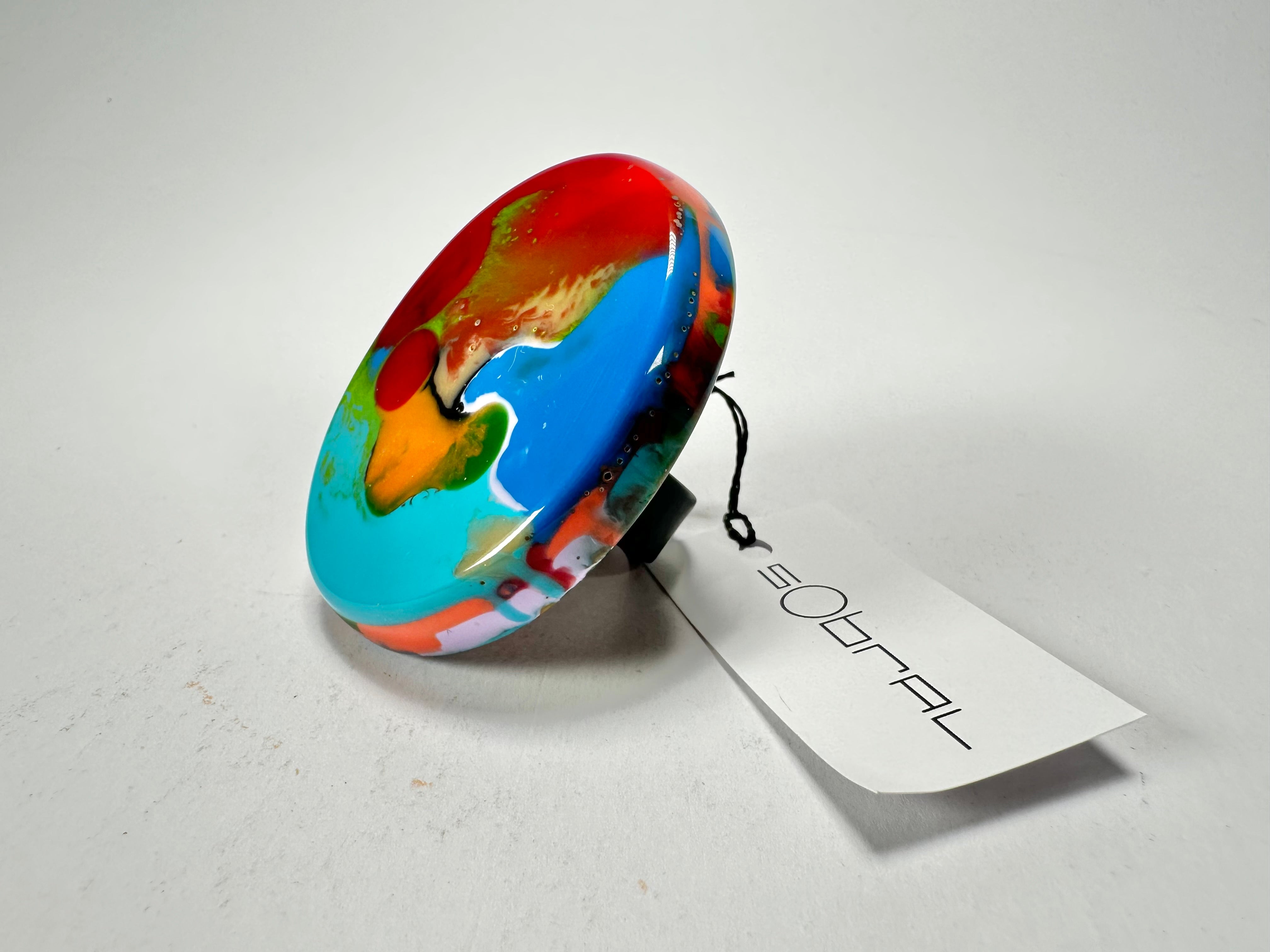 Sobral - Multi-Colour "Munique" K.Polido Resin Ring ( 005145 ) - Size UK P / US 7.5