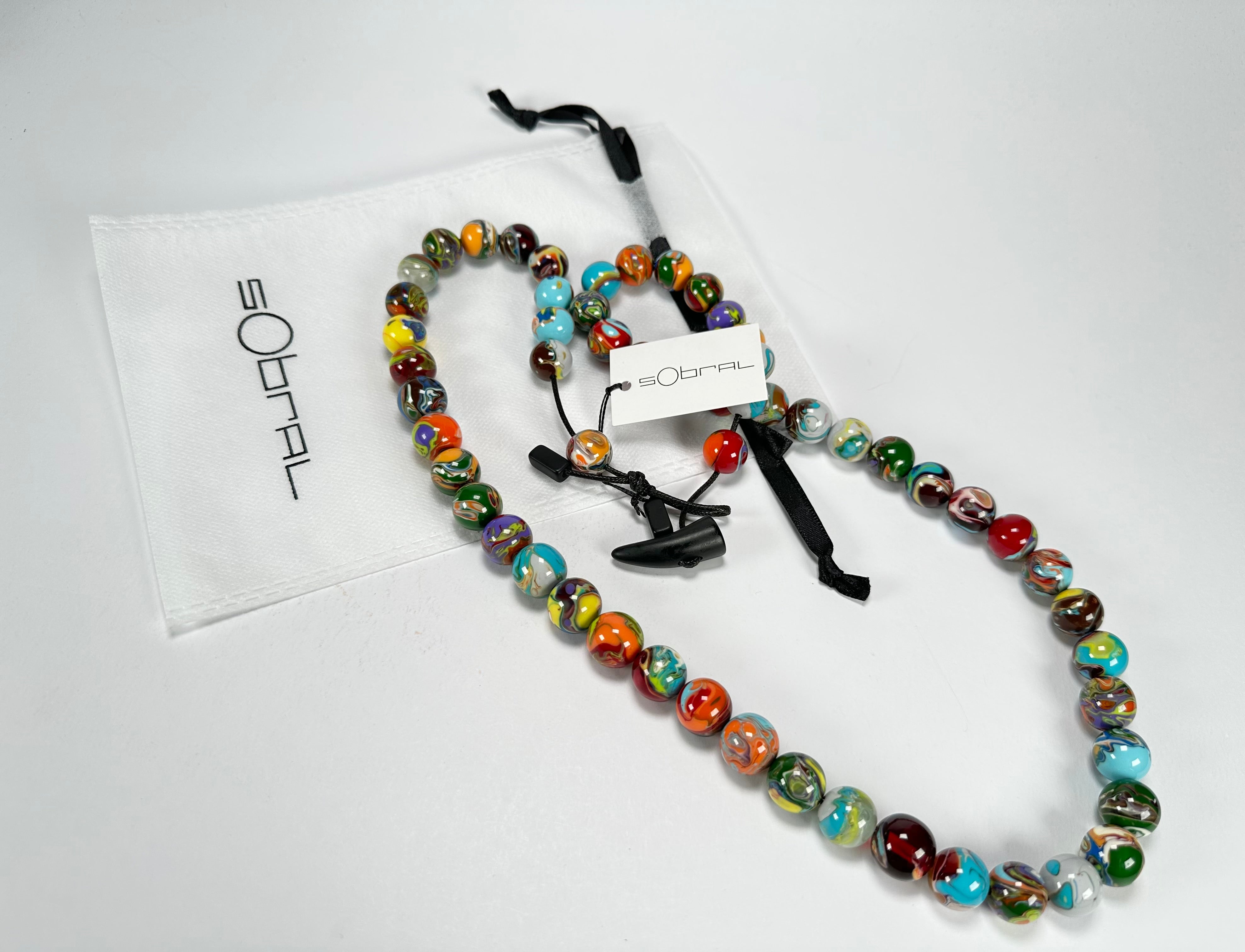 Sobral - Planets "Saturno" Pollock Resin Necklace ( 005451 )