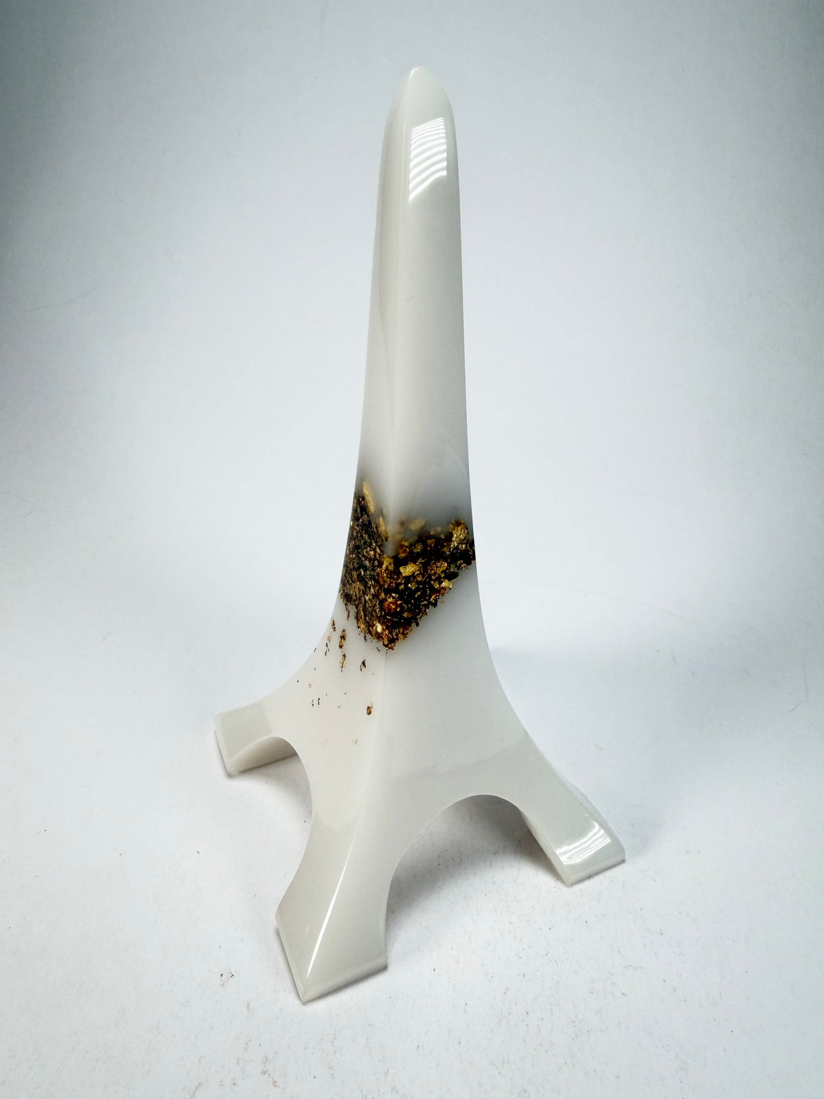 Sobral - Landmark "Eiffel Tower" Metalique Orlando White & Gold Large 18cm Statue Ornament ( 000000 )
