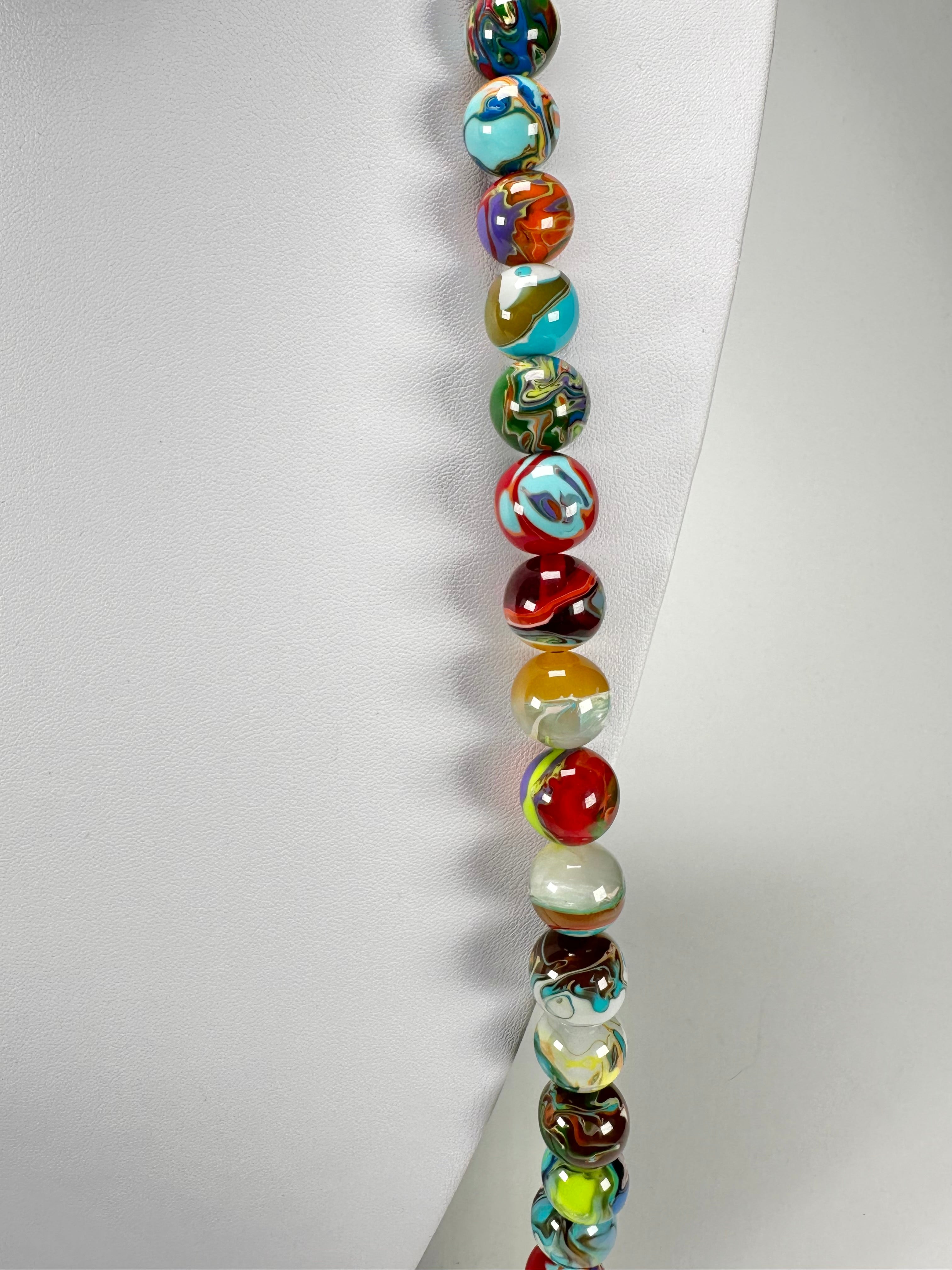 Sobral - Planets "Saturno" Pollock Resin Necklace ( 005451 )