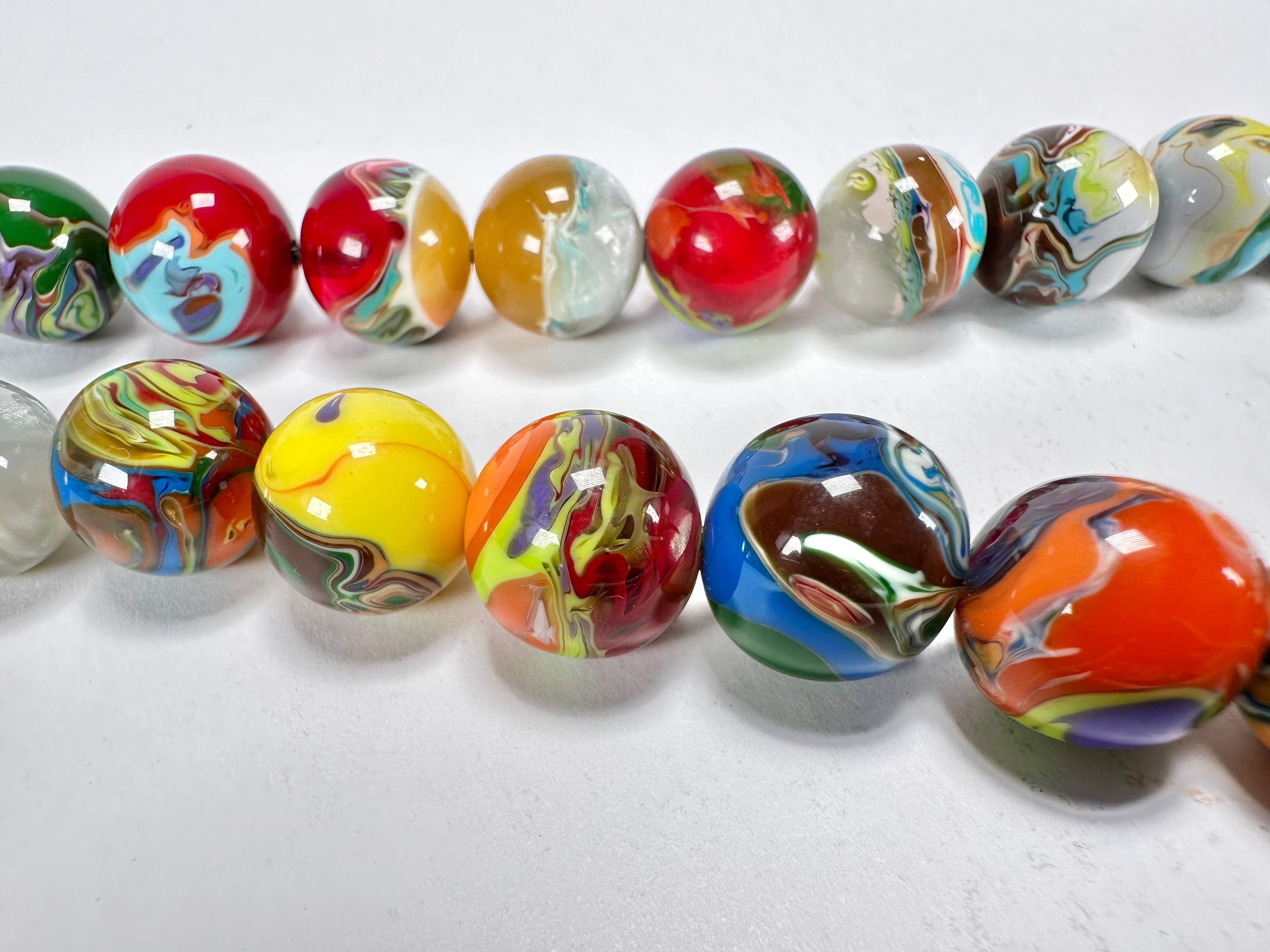 Sobral - Planets "Saturno" Pollock Resin Necklace ( 005451 )