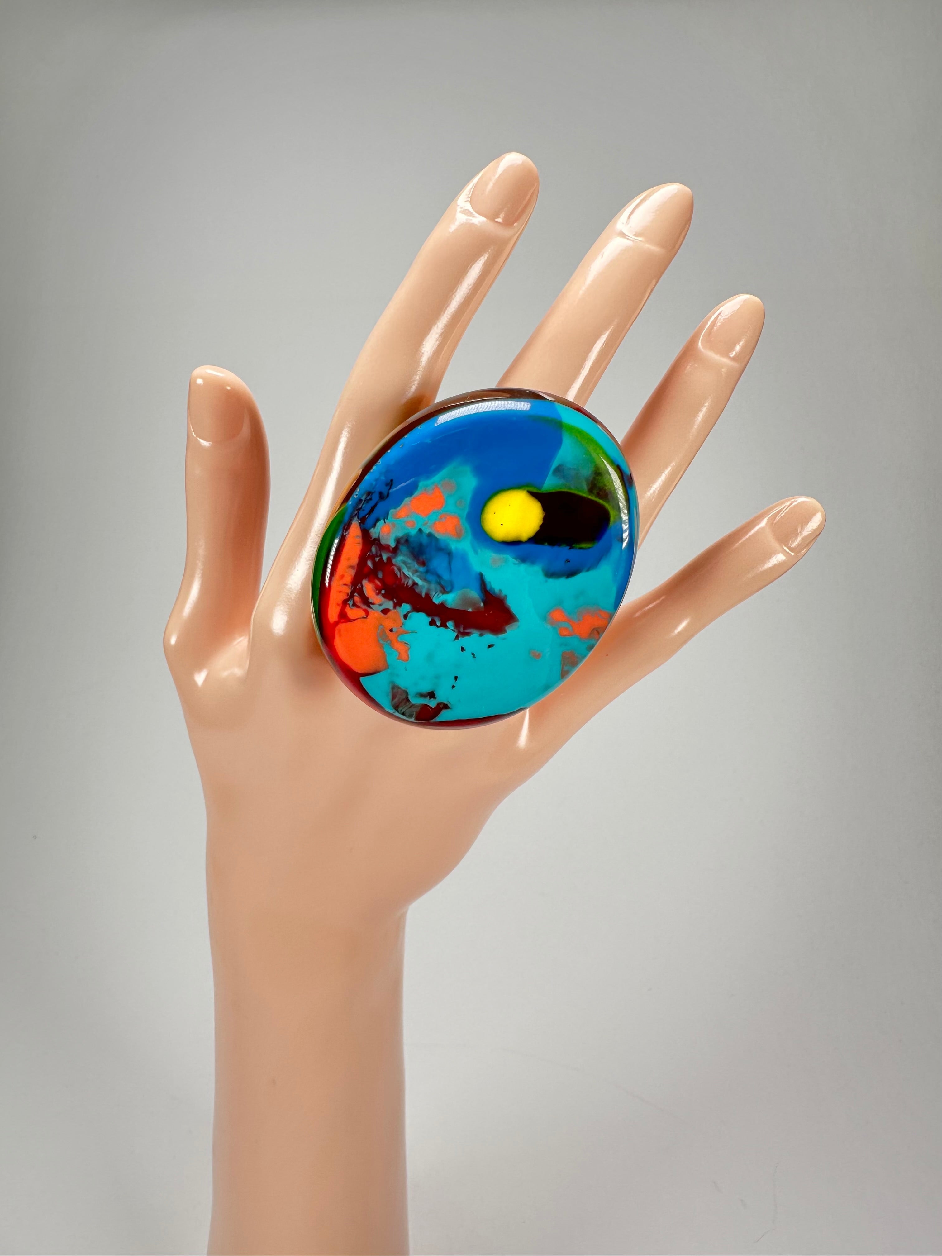 Sobral - Multi-Colour "Munique" K.Polido Resin Ring ( 005145 ) - Size UK Q / US 8