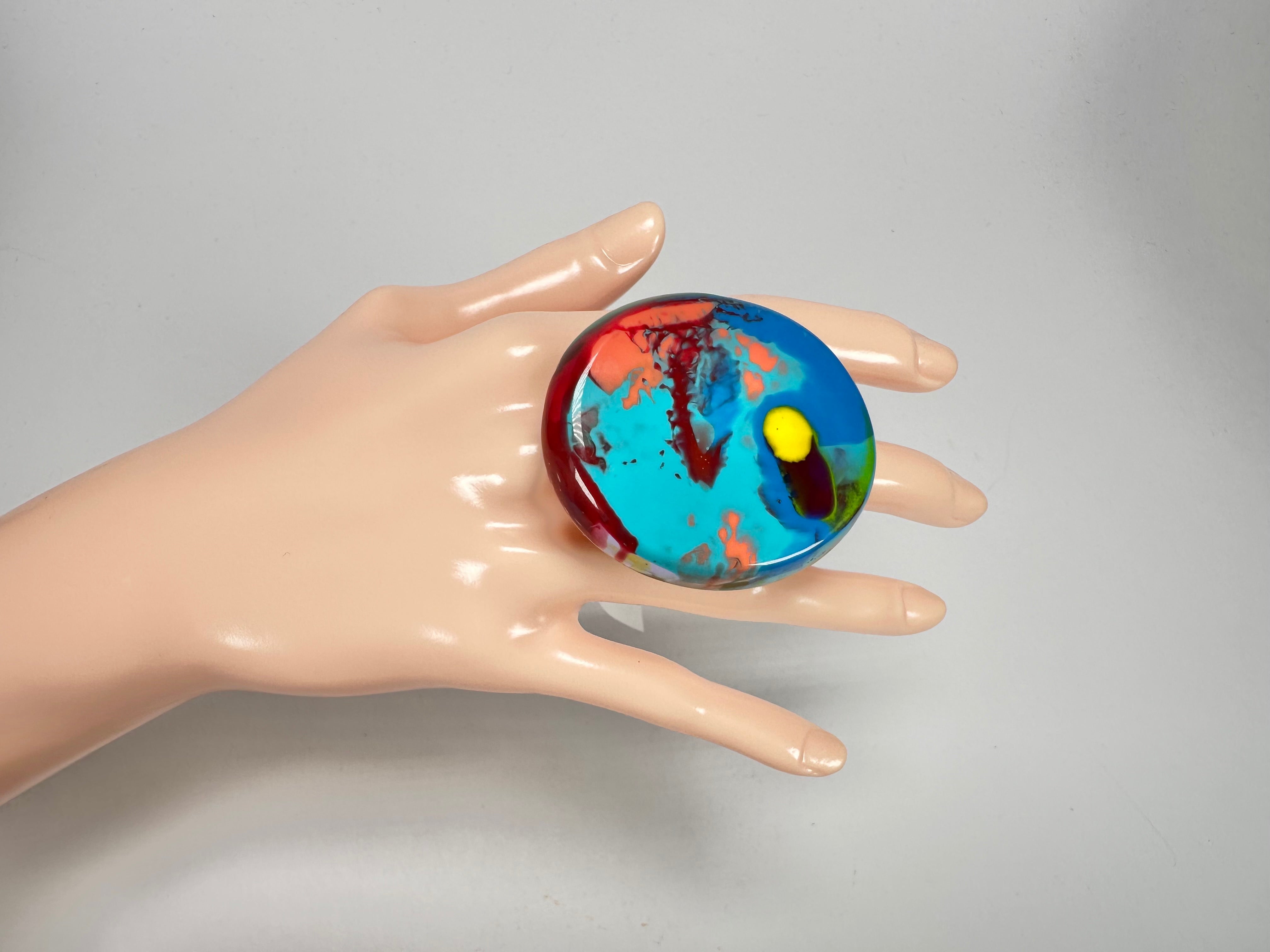 Sobral - Multi-Colour "Munique" K.Polido Resin Ring ( 005145 ) - Size UK Q / US 8
