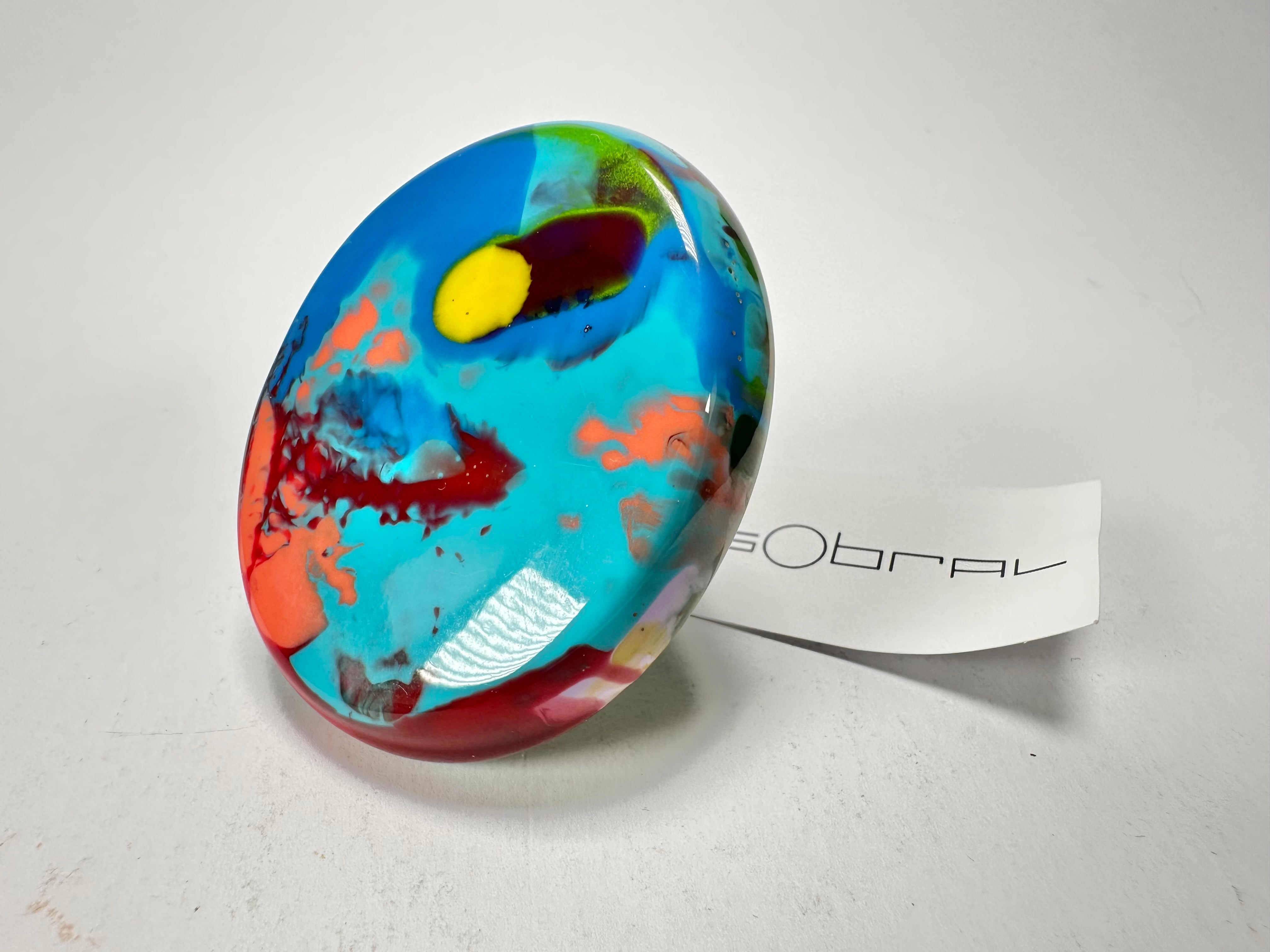Sobral - Multi-Colour "Munique" K.Polido Resin Ring ( 005145 ) - Size UK Q / US 8