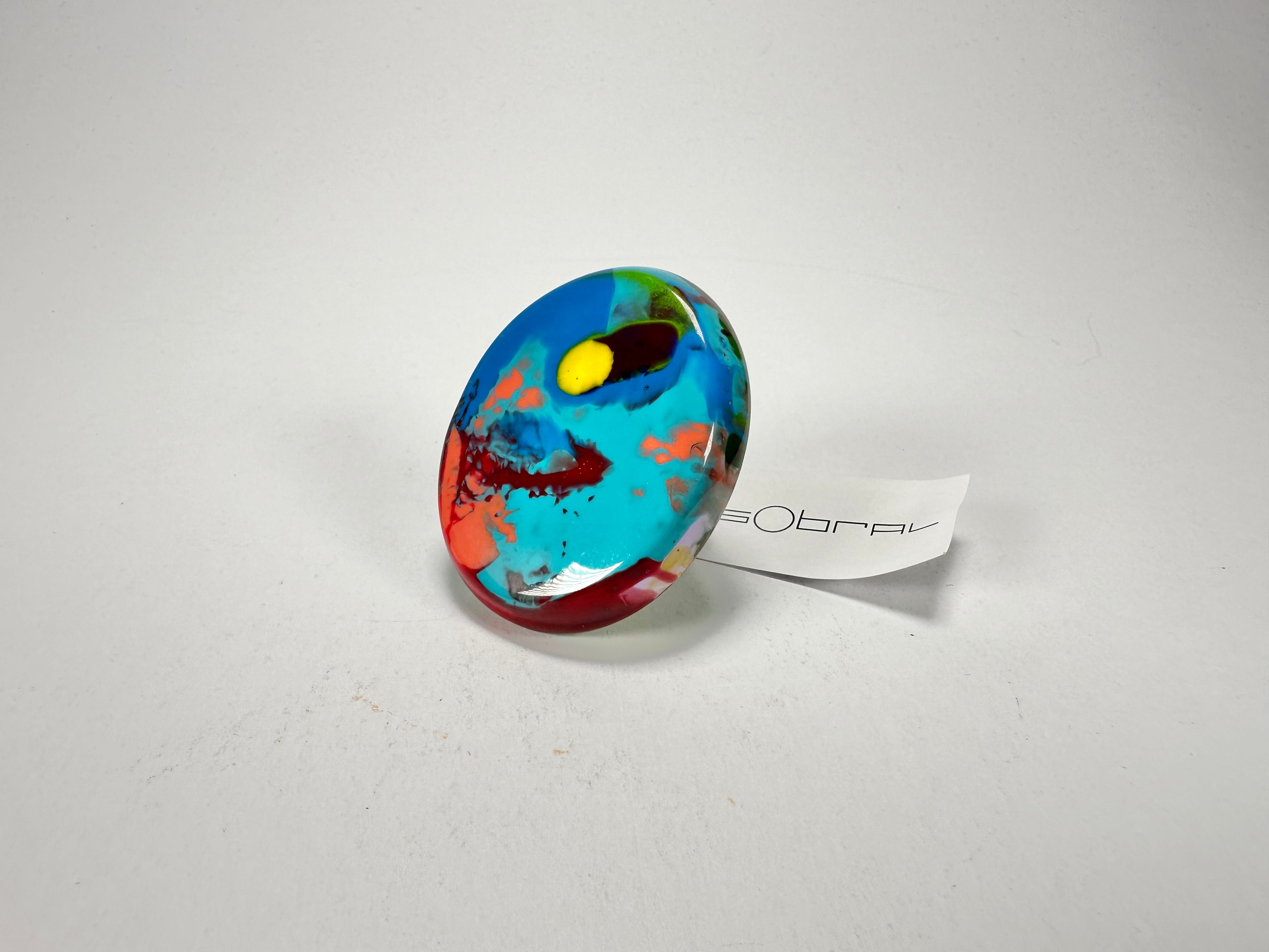 Sobral - Multi-Colour "Munique" K.Polido Resin Ring ( 005145 ) - Size UK Q / US 8