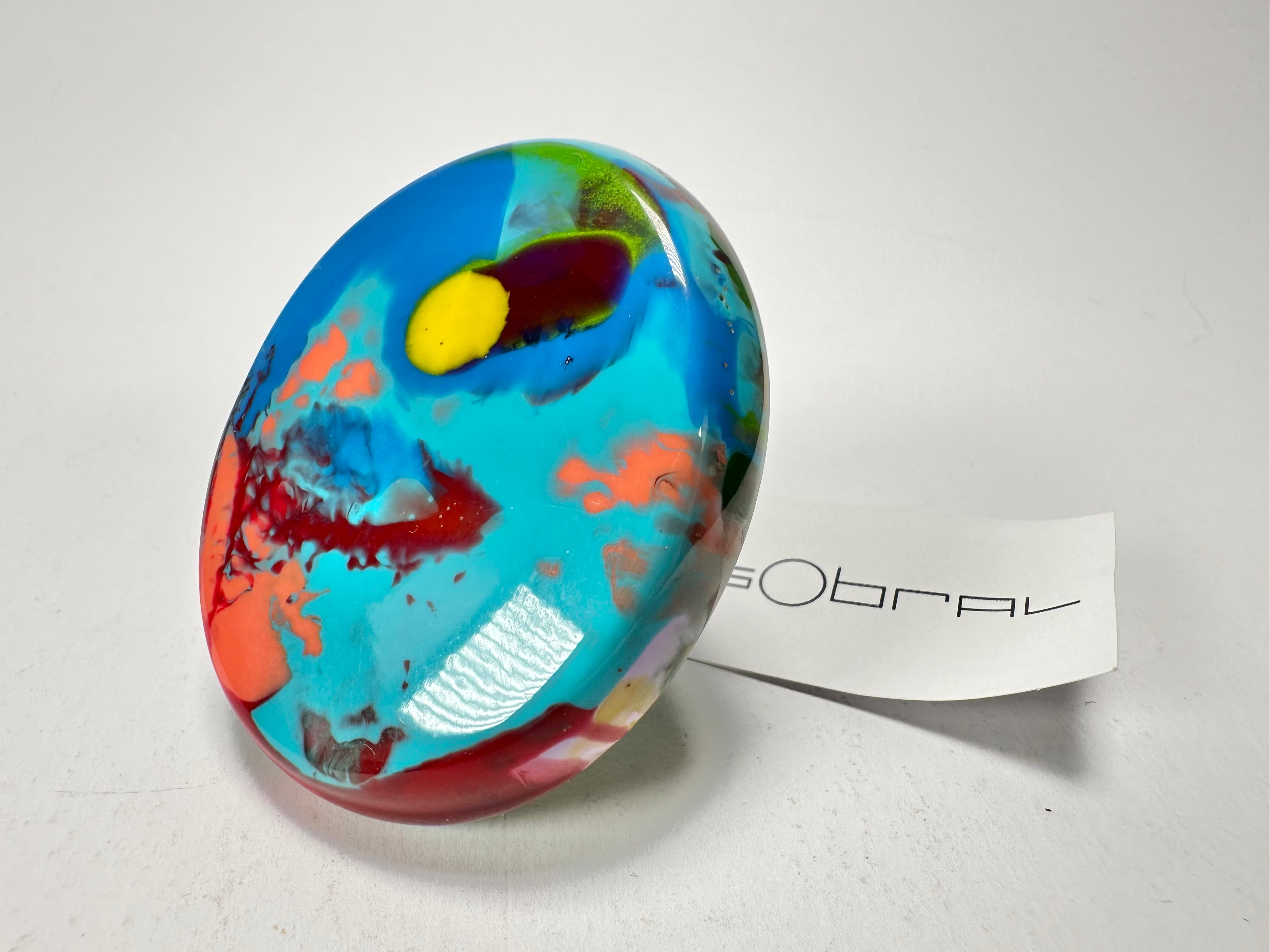 Sobral - Multi-Colour "Munique" K.Polido Resin Ring ( 005145 ) - Size UK Q / US 8