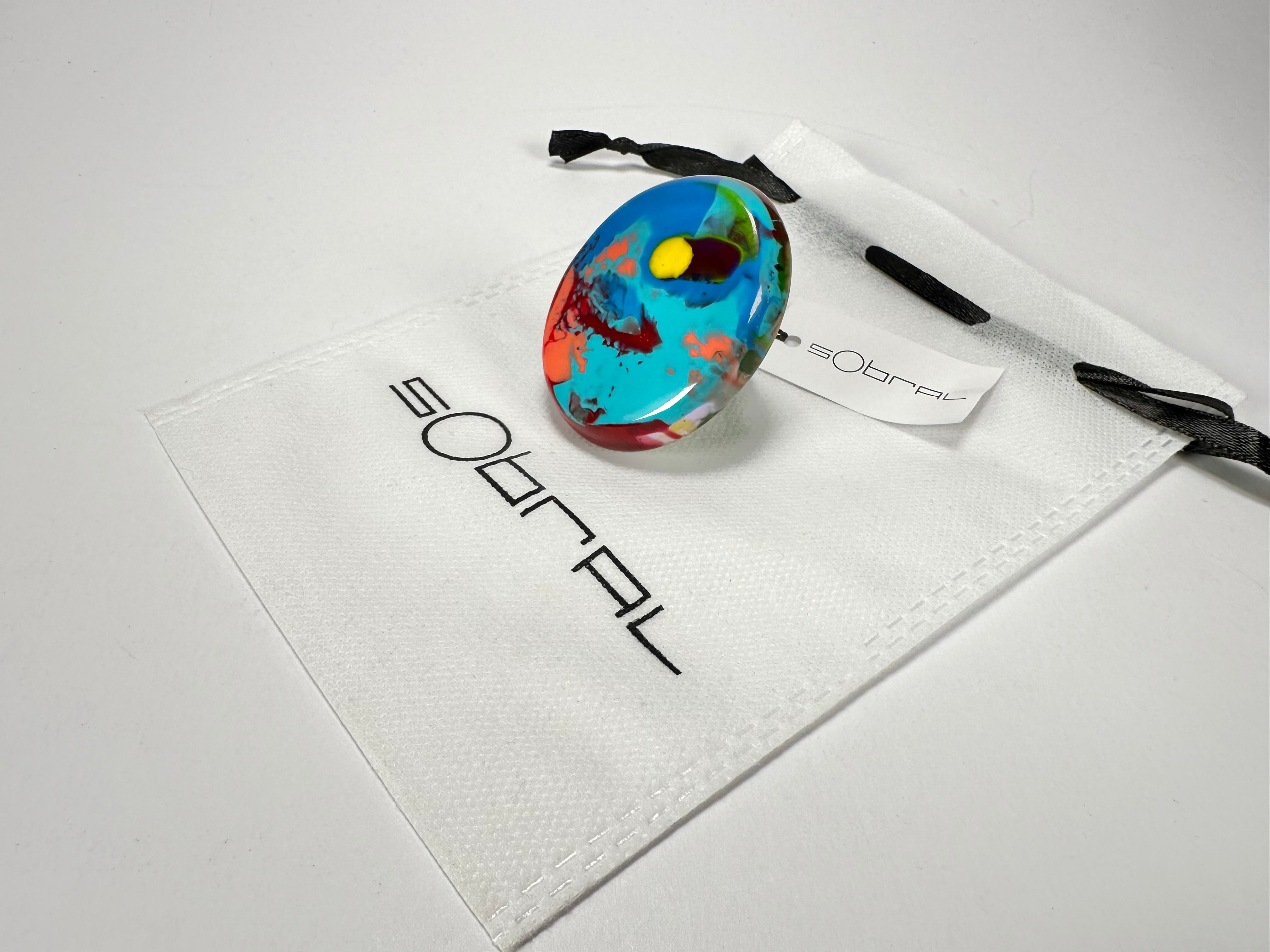 Sobral - Multi-Colour "Munique" K.Polido Resin Ring ( 005145 ) - Size UK Q / US 8