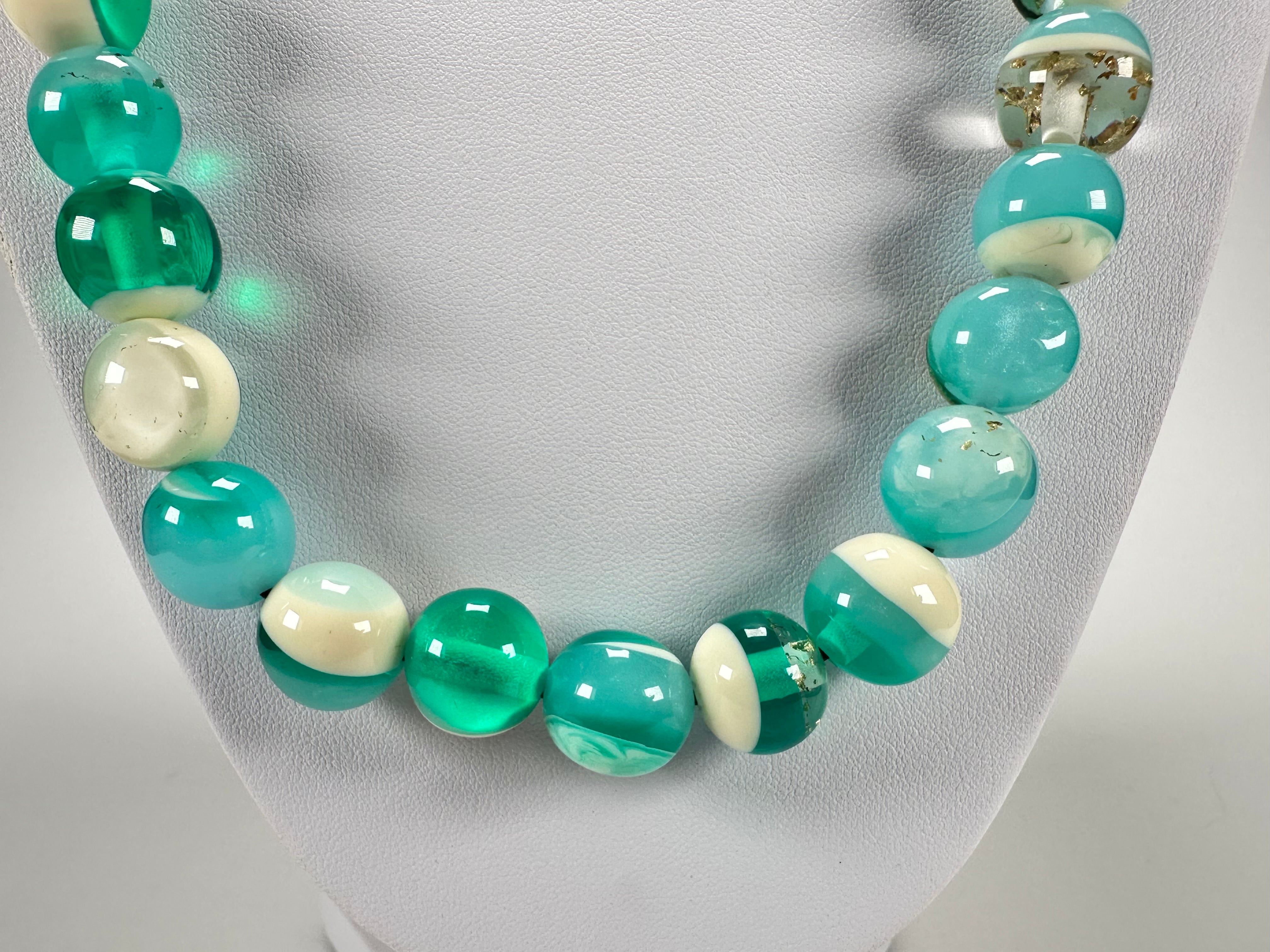 Sobral - Planets "Urano" Neptune Resin Necklace ( 005452 )