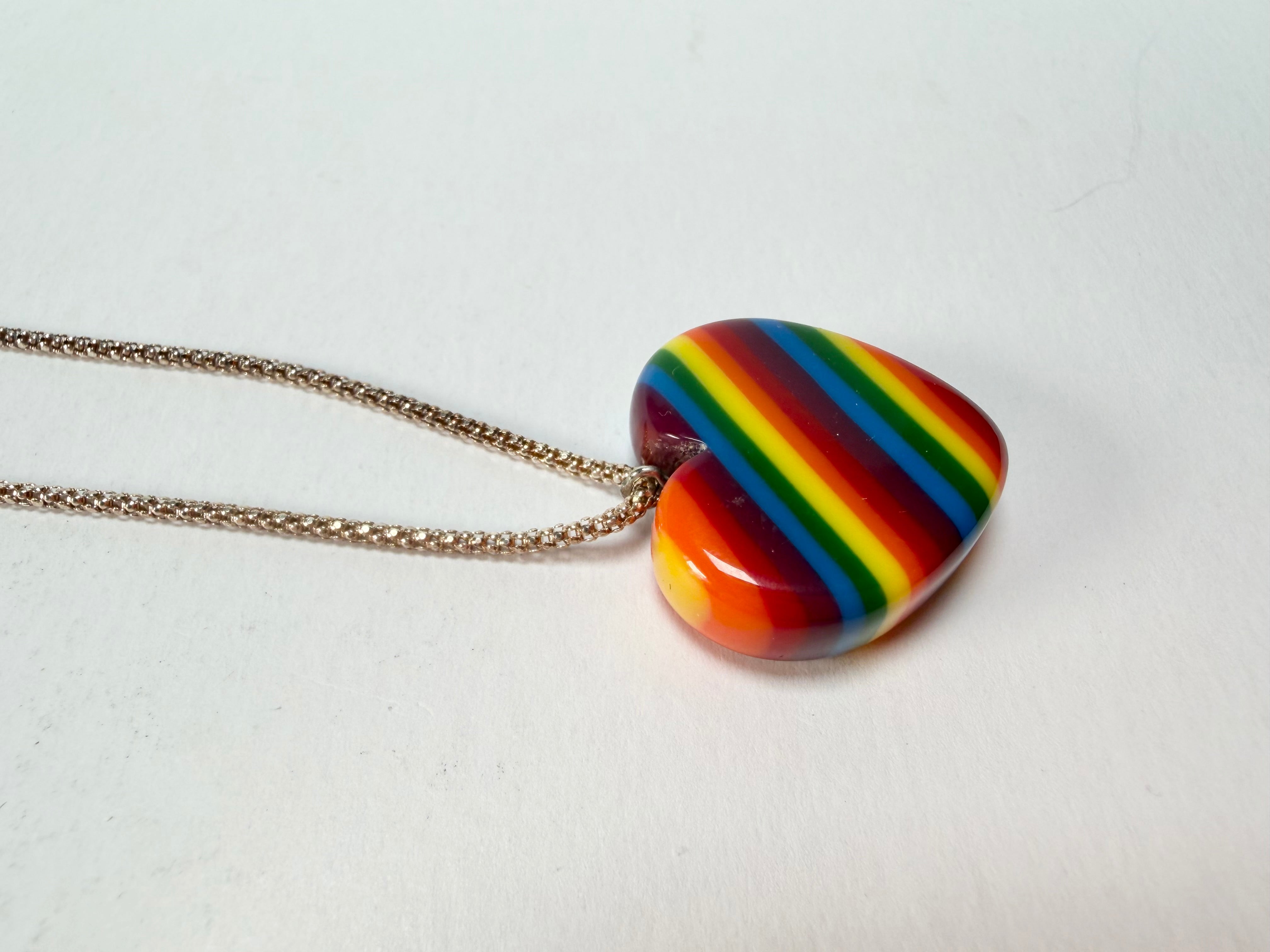 Sobral - Pop Pride "Heart" Resin AG Sliver Necklace ( 005314 )