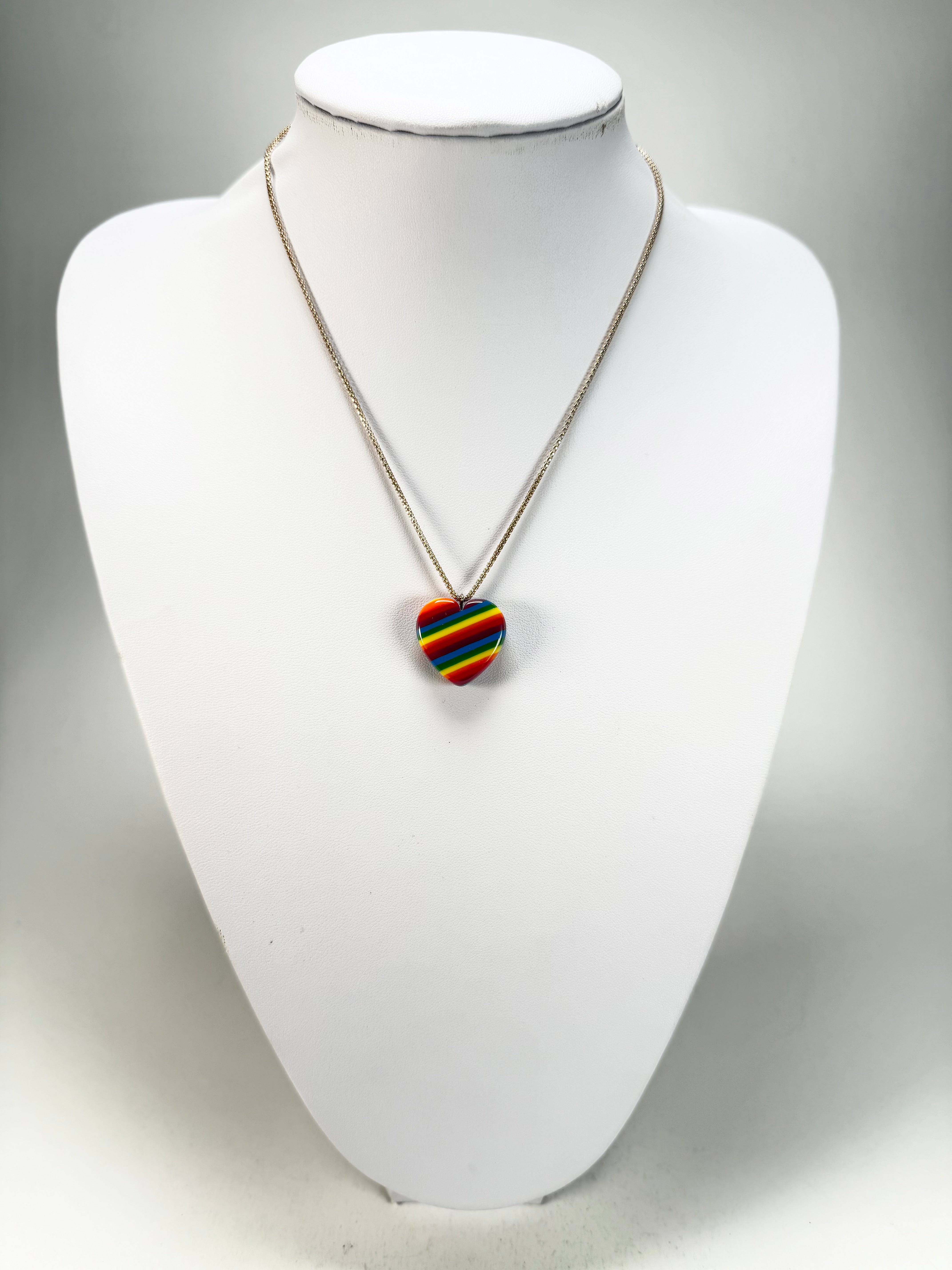 Sobral - Pop Pride "Heart" Resin AG Sliver Necklace ( 005314 )