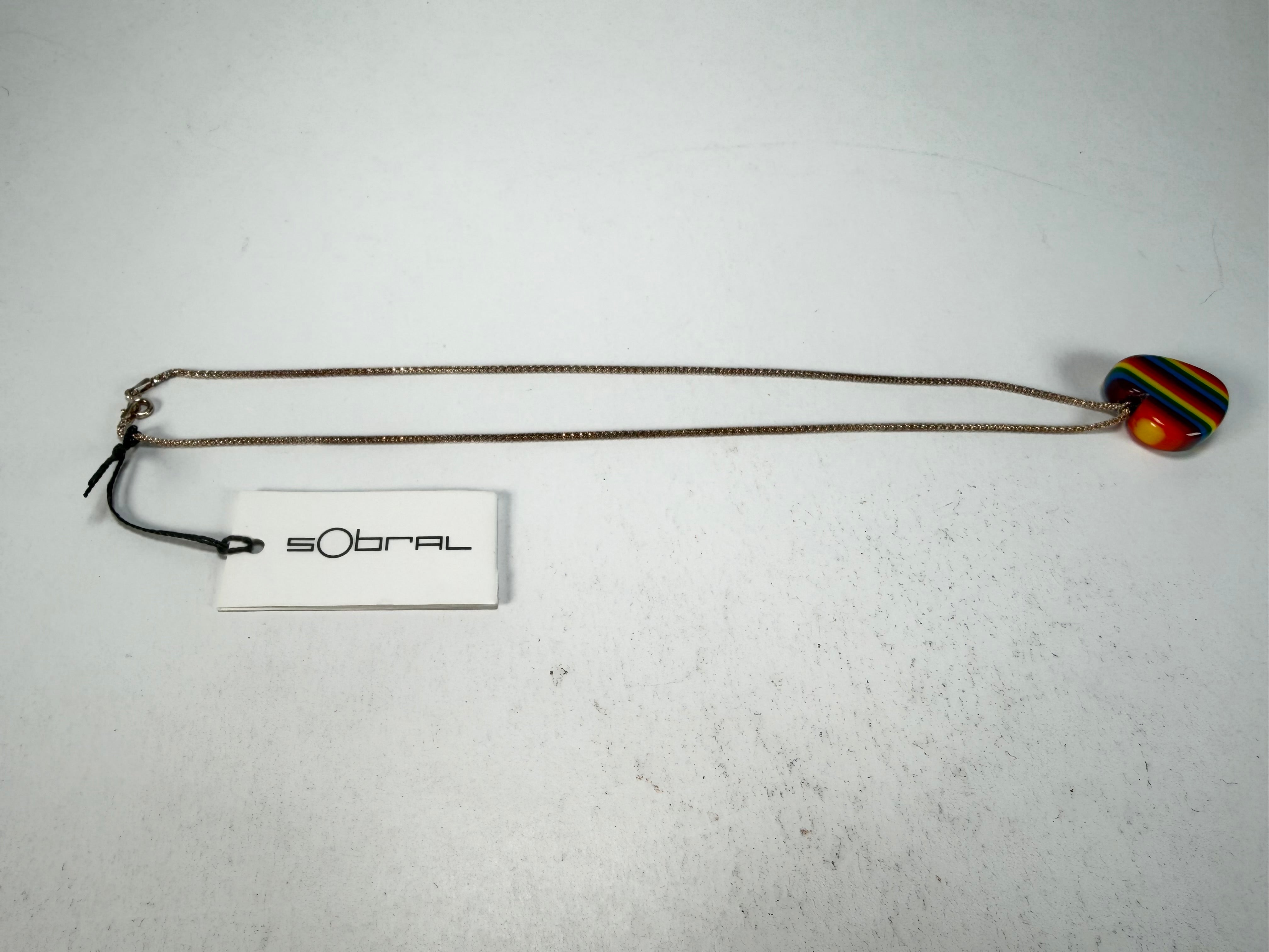 Sobral - Pop Pride "Heart" Resin AG Sliver Necklace ( 005314 )