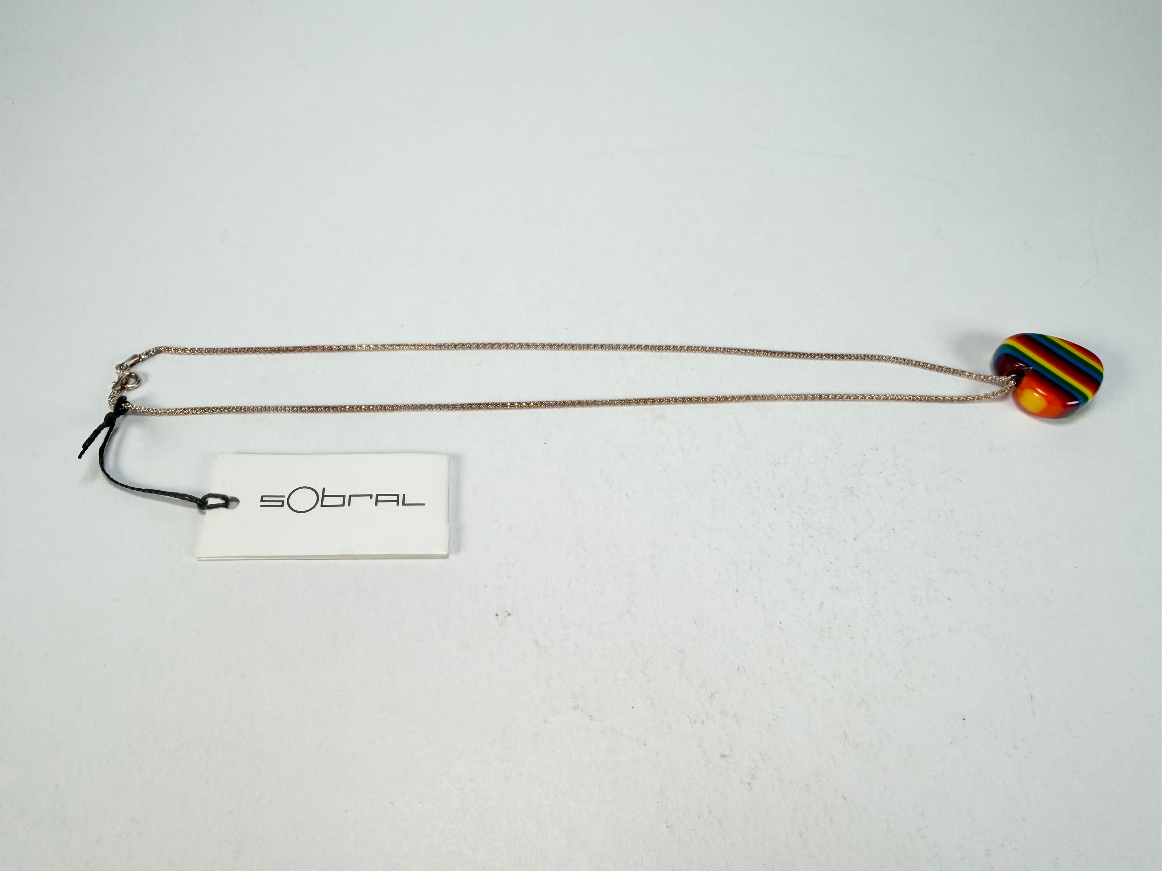 Sobral - Pop Pride "Heart" Resin AG Sliver Necklace ( 005314 )