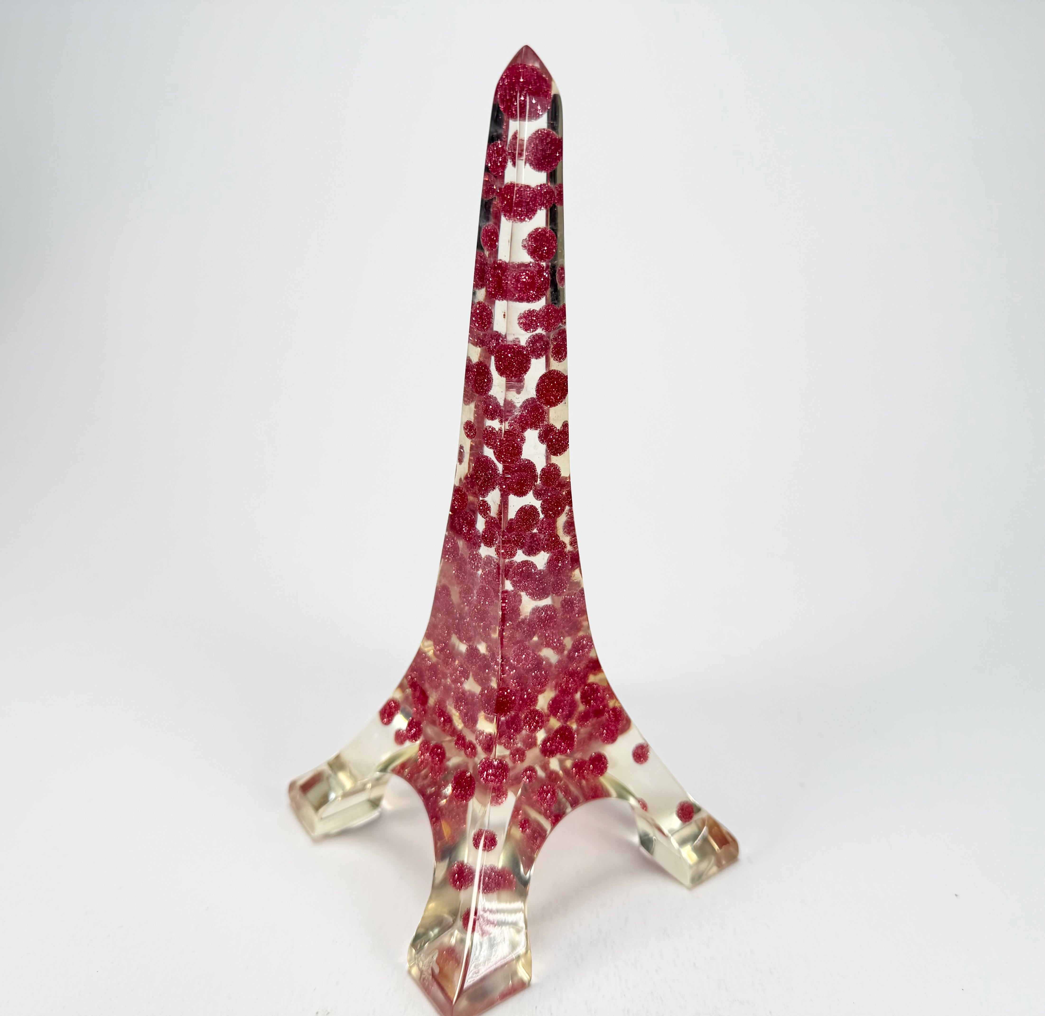 Sobral - Landmark "Eiffel Tower" Cristal with Mouve Inserts Large 18cm Statue Ornament ( 000745 )