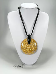 Sobral - Metalique "Eolia Disk" Resin Necklace ( 002858 )