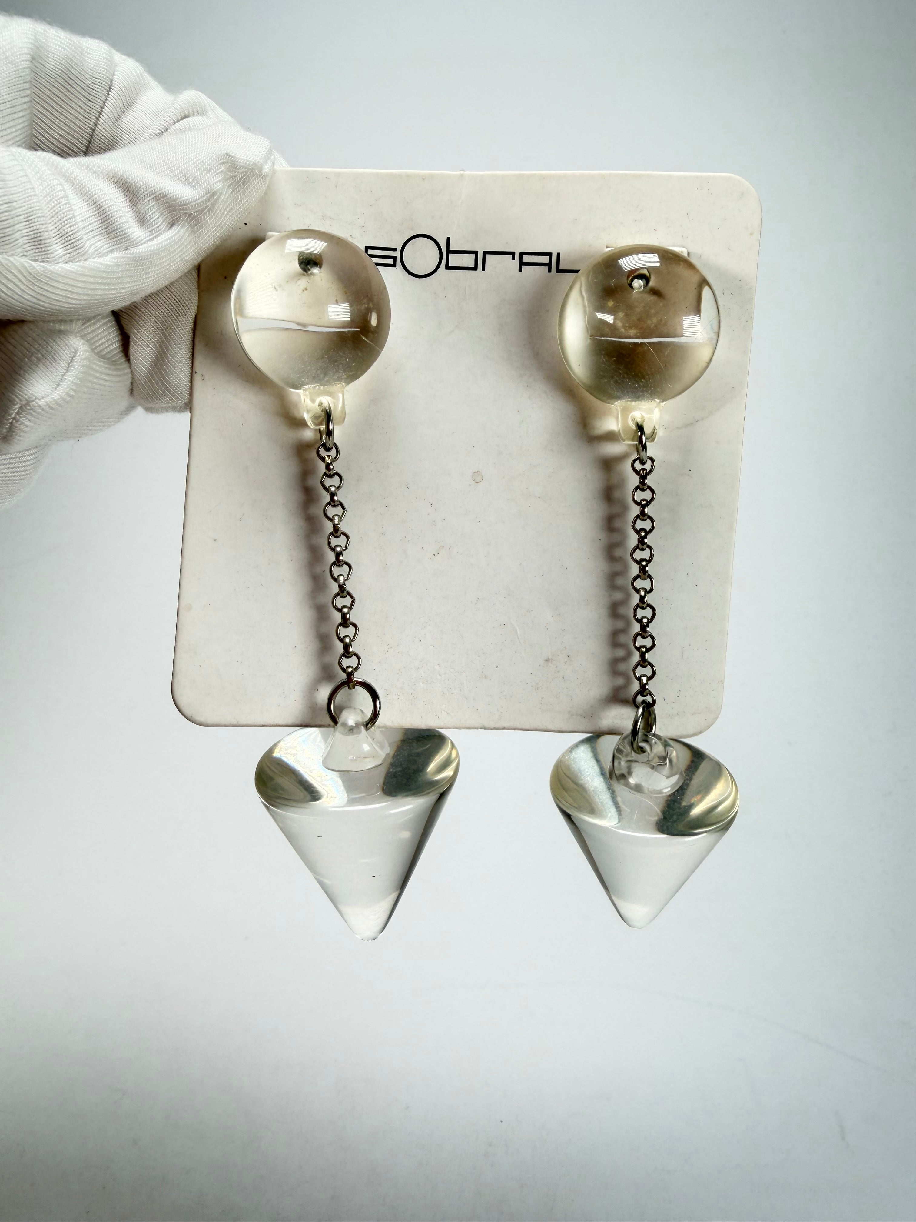 Sobral - Mix 2023 "MD KL" Crystal Cones Resin Earrings ( 005370 )