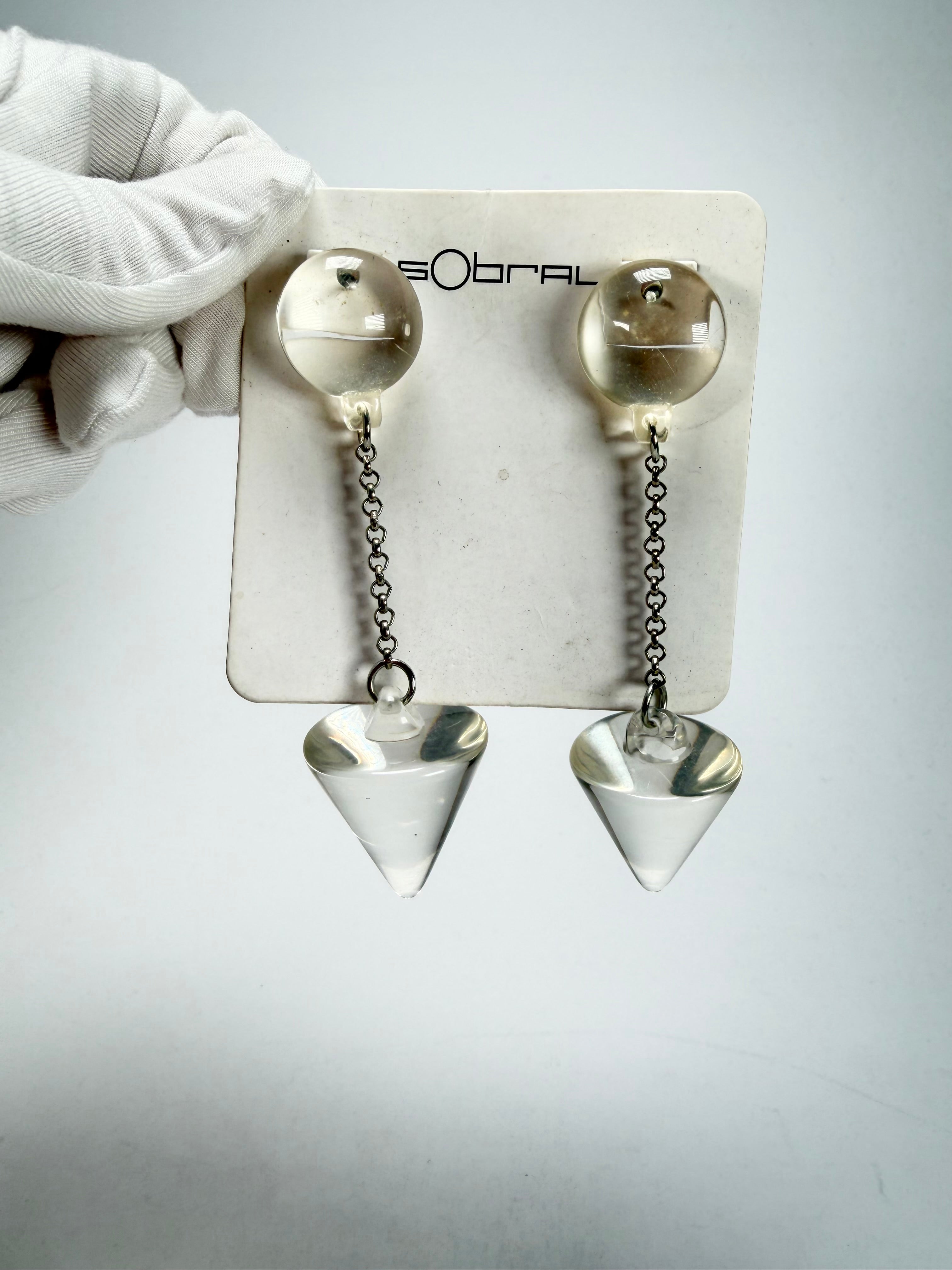 Sobral - Mix 2023 "MD KL" Crystal Cones Resin Earrings ( 005370 )