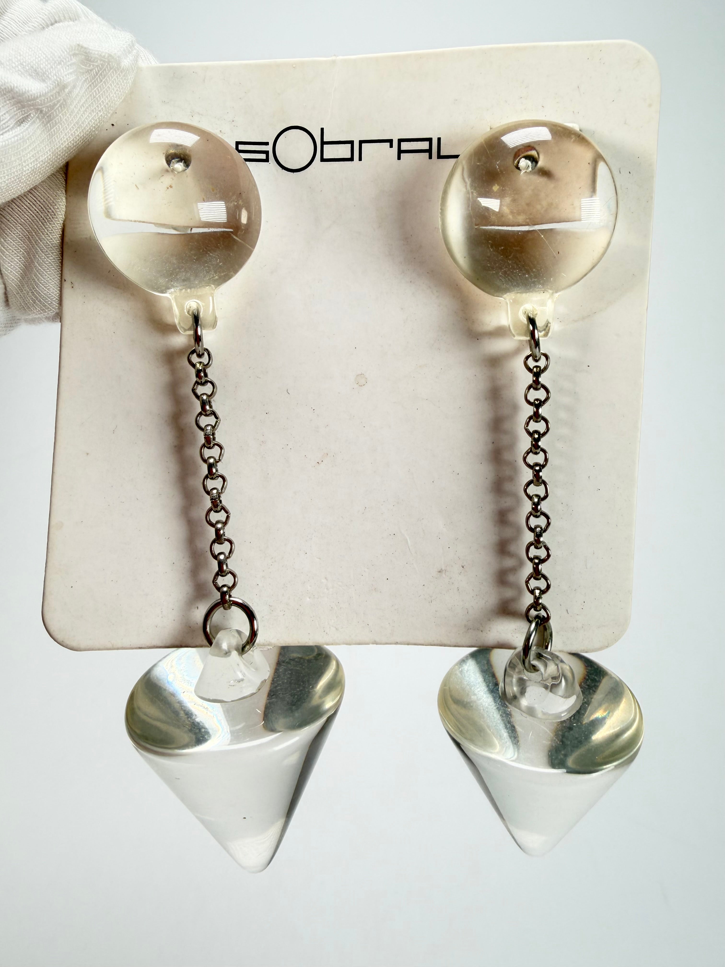 Sobral - Mix 2023 "MD KL" Crystal Cones Resin Earrings ( 005370 )