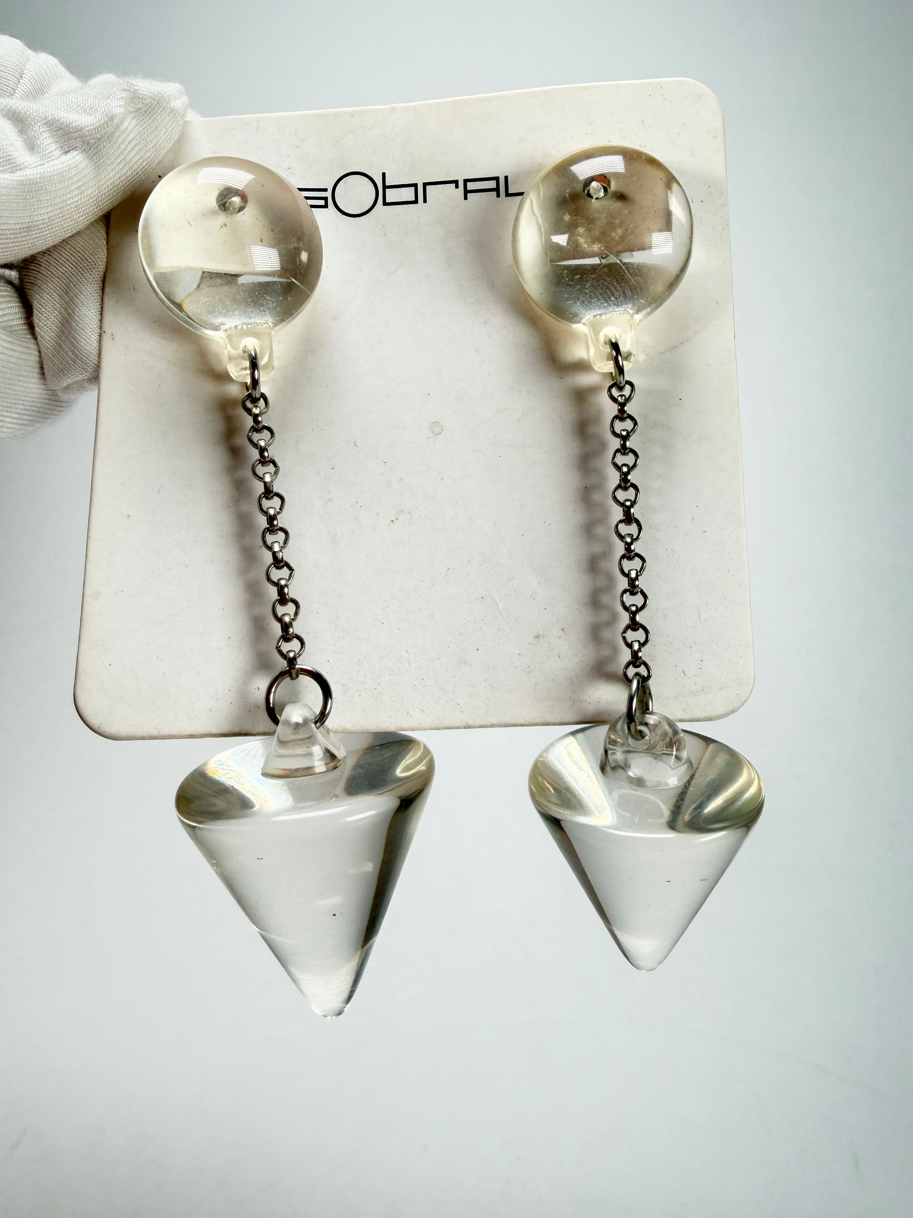 Sobral - Mix 2023 "MD KL" Crystal Cones Resin Earrings ( 005370 )