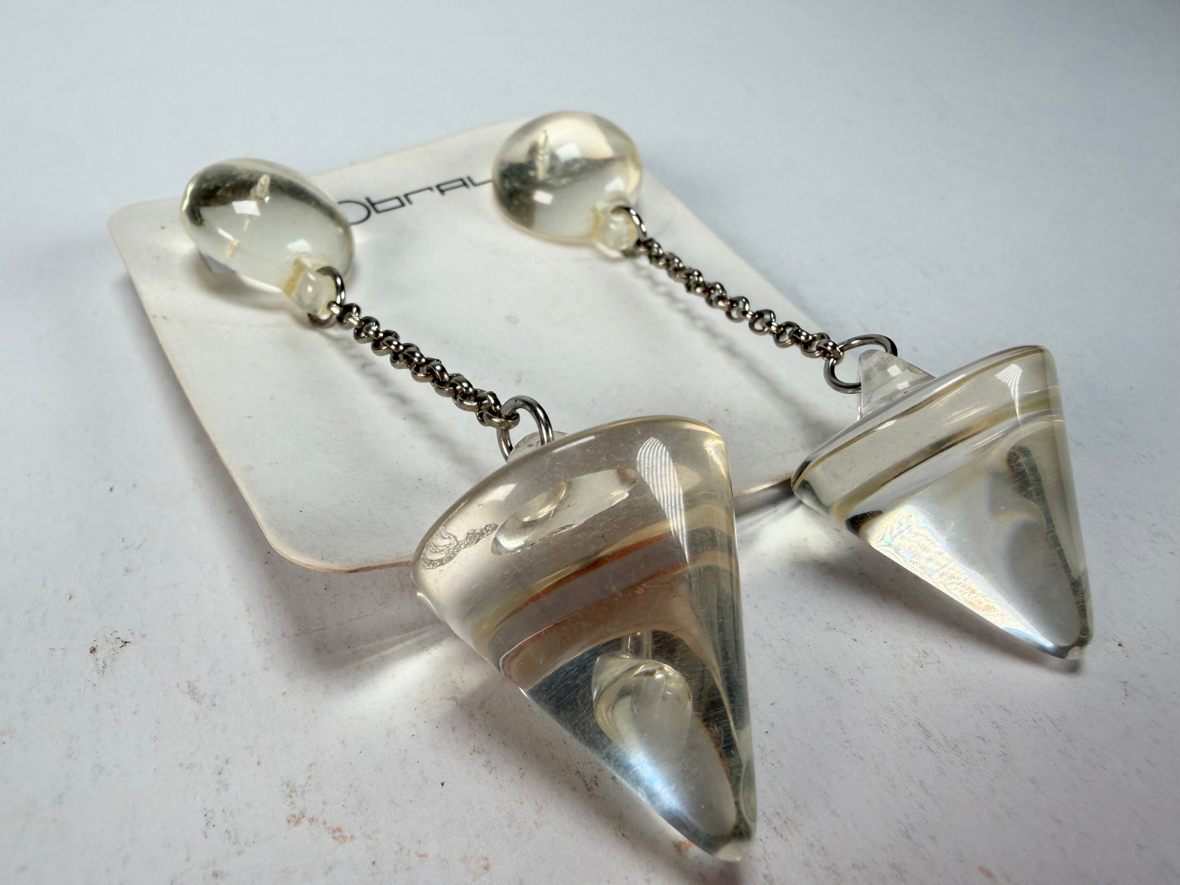 Sobral - Mix 2023 "MD KL" Crystal Cones Resin Earrings ( 005370 )