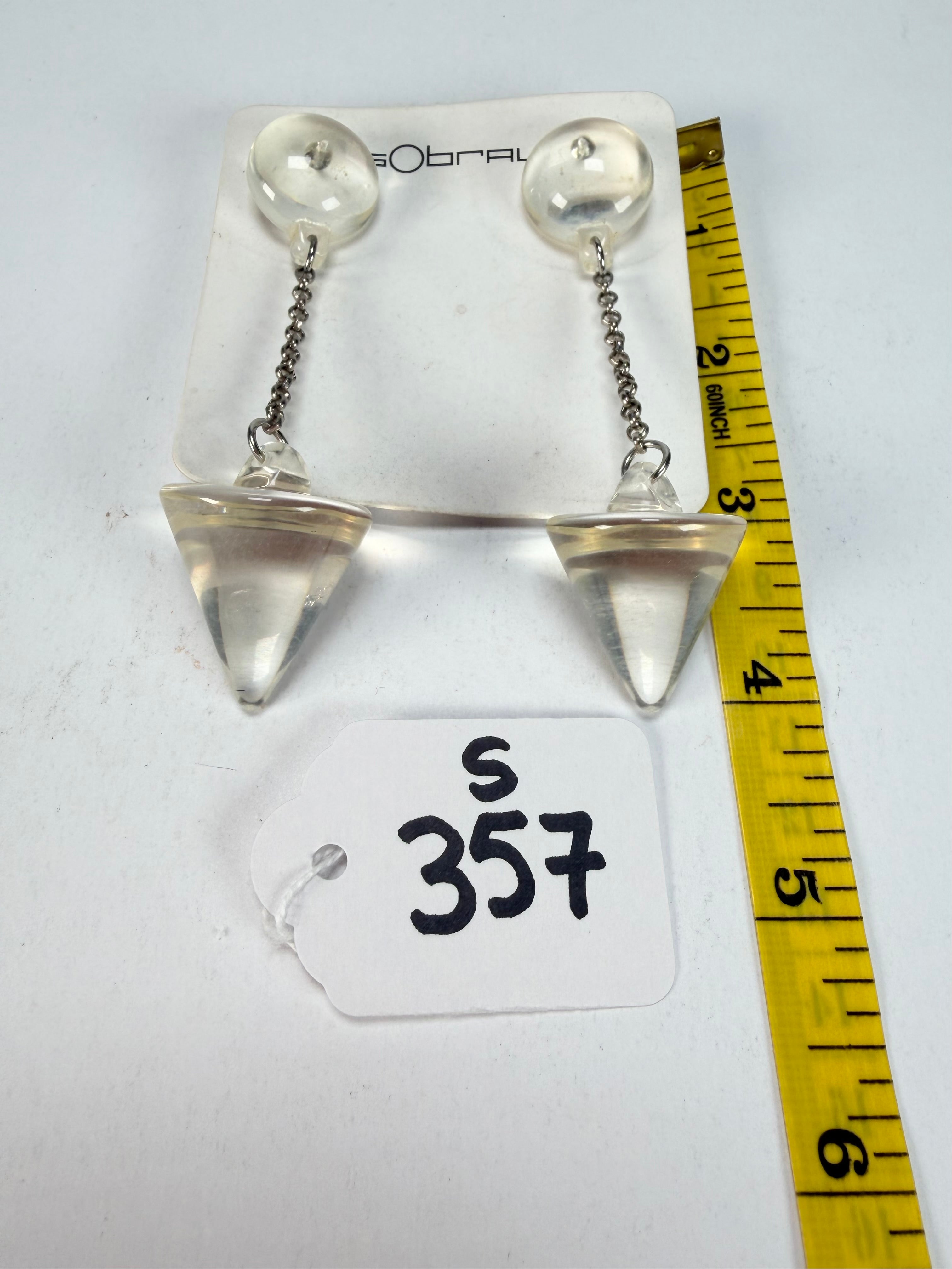 Sobral - Mix 2023 "MD KL" Crystal Cones Resin Earrings ( 005370 )