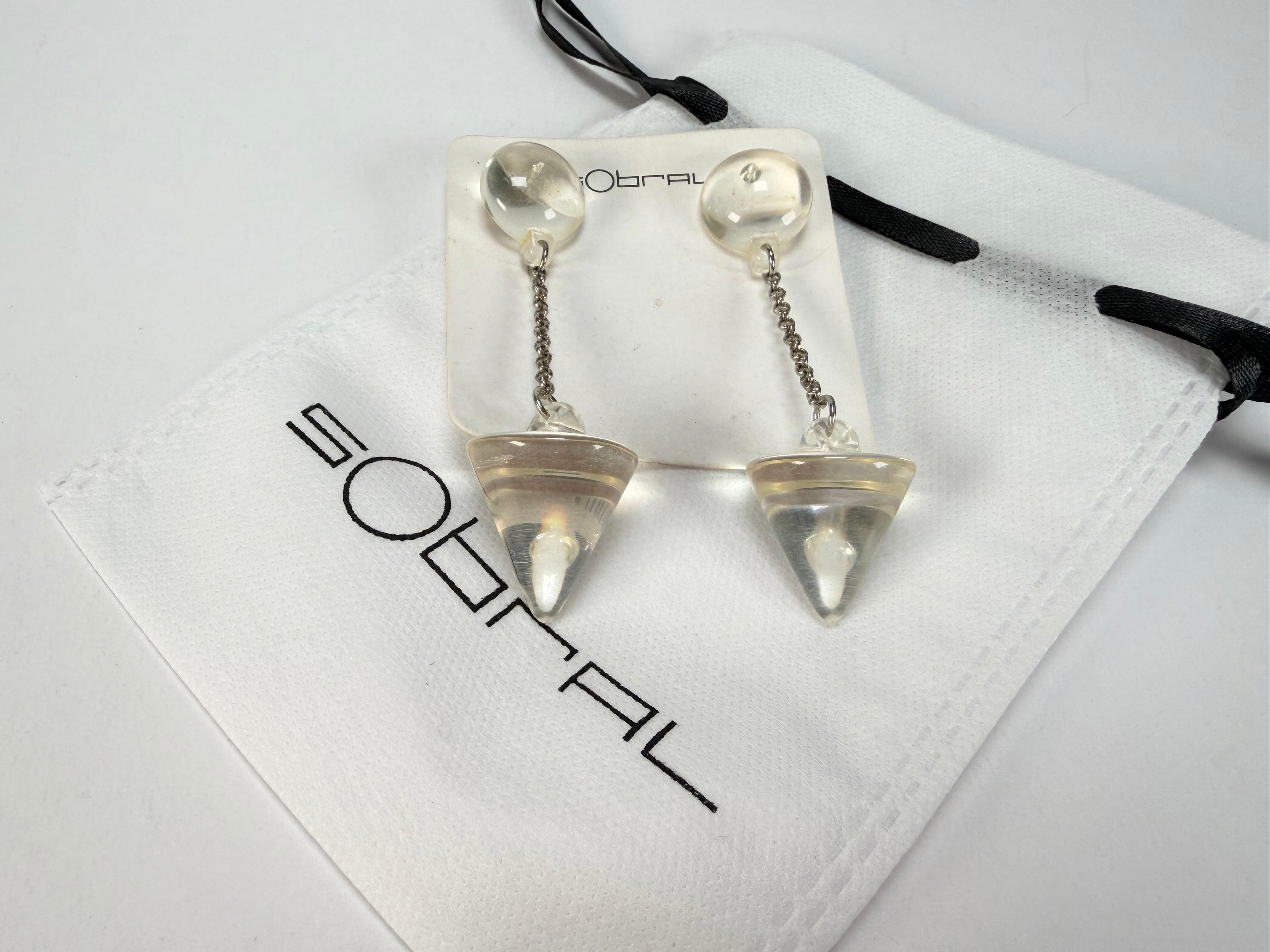 Sobral - Mix 2023 "MD KL" Crystal Cones Resin Earrings ( 005370 )