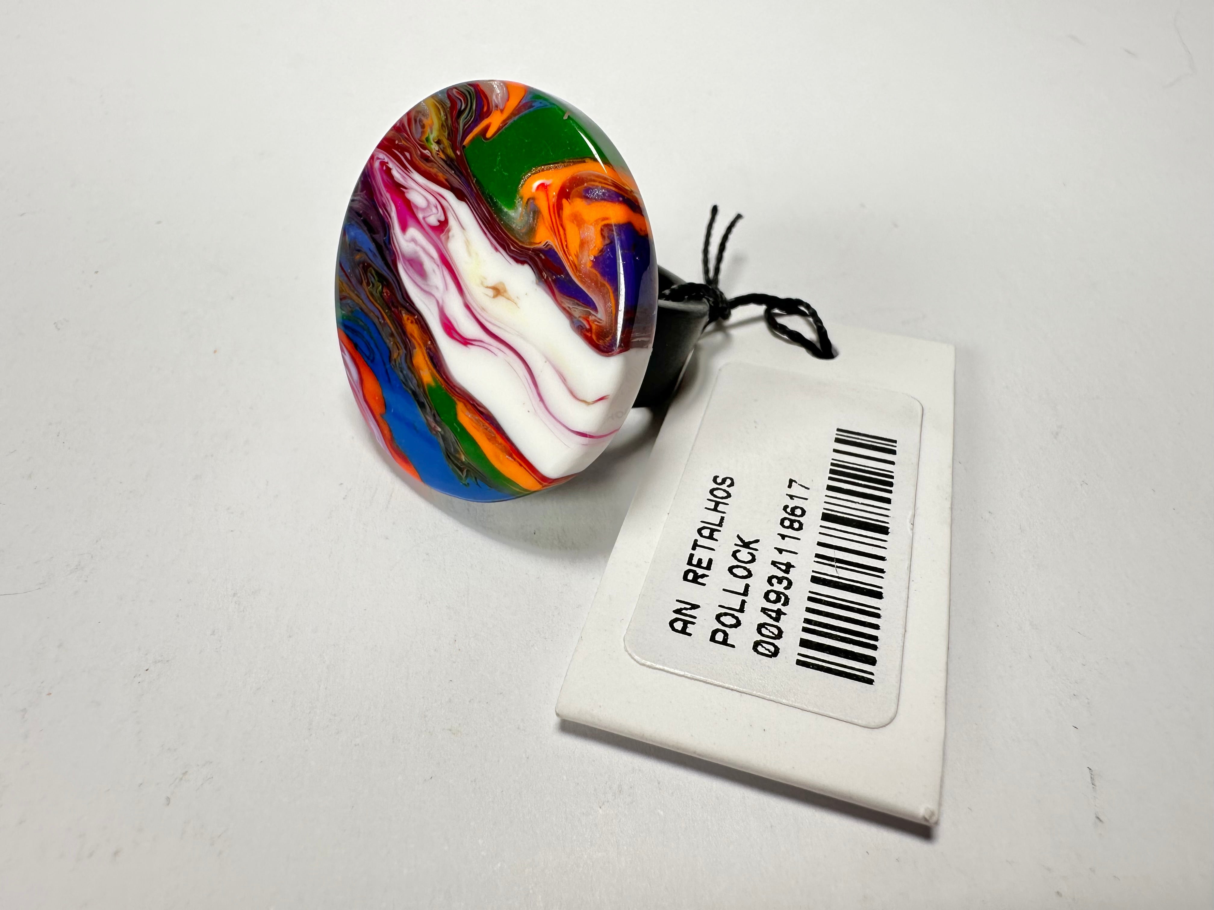 Sobral - Multi-Colour "Retalhos Efeitos" Resin Ring ( 004934 ) - Size UK N / US 7