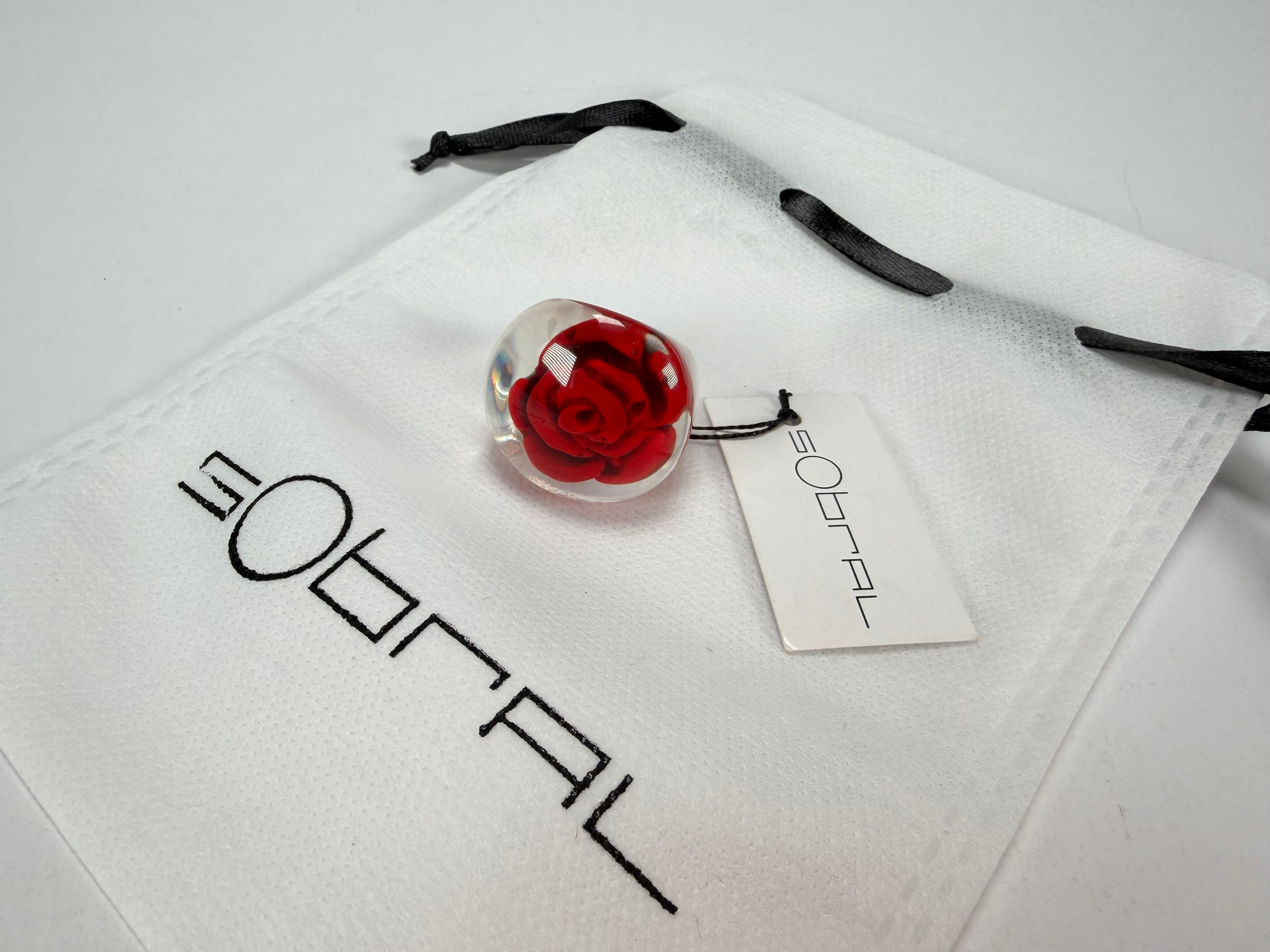 Sobral - Roses "Dukat Inteiro" Resin Ring ( 003852 ) - Size UK P / US 7.5